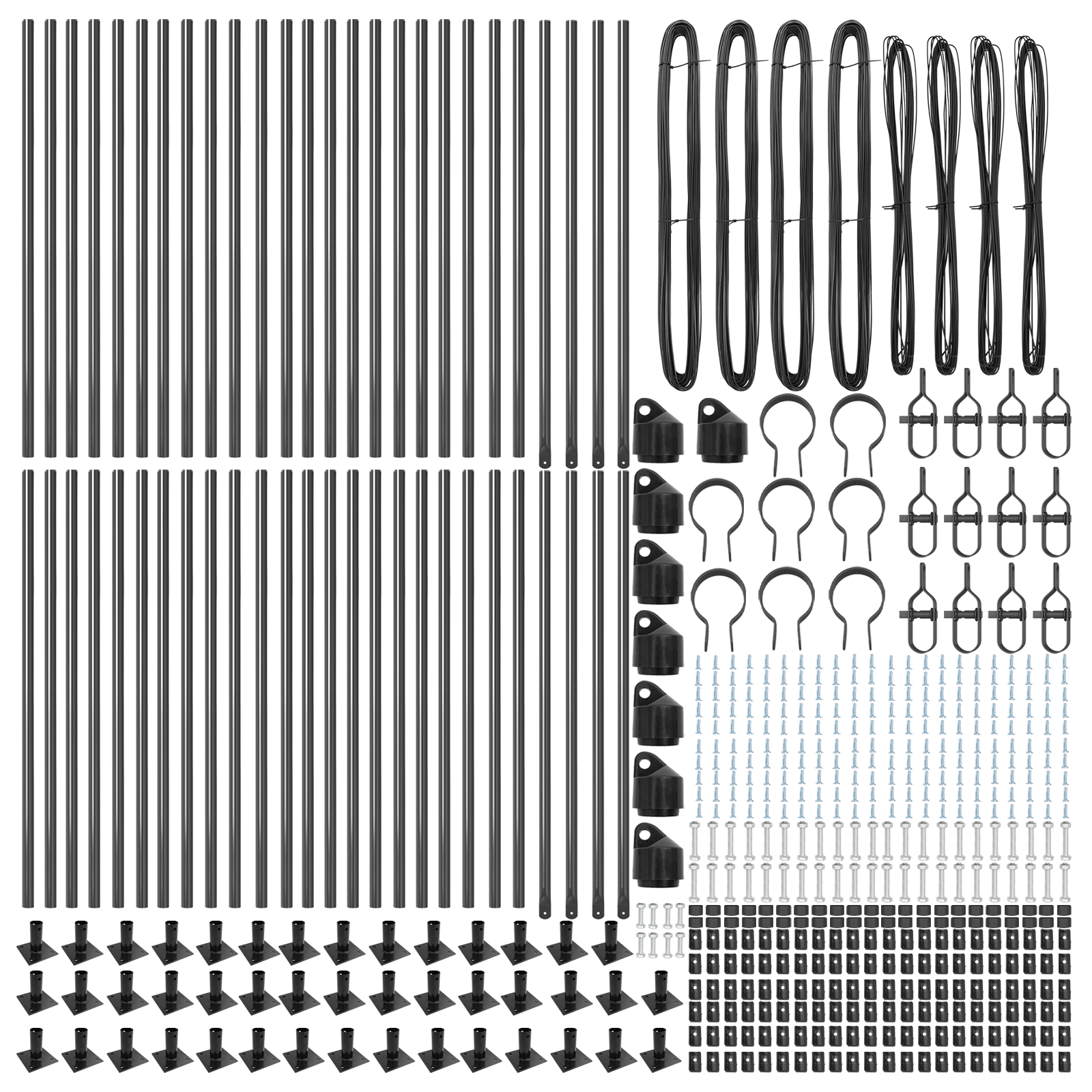 Posturi de gard cu plăci de bază 52 pcs Ø32mm 70cm Oțel galvanizat GartenMobel Dekor