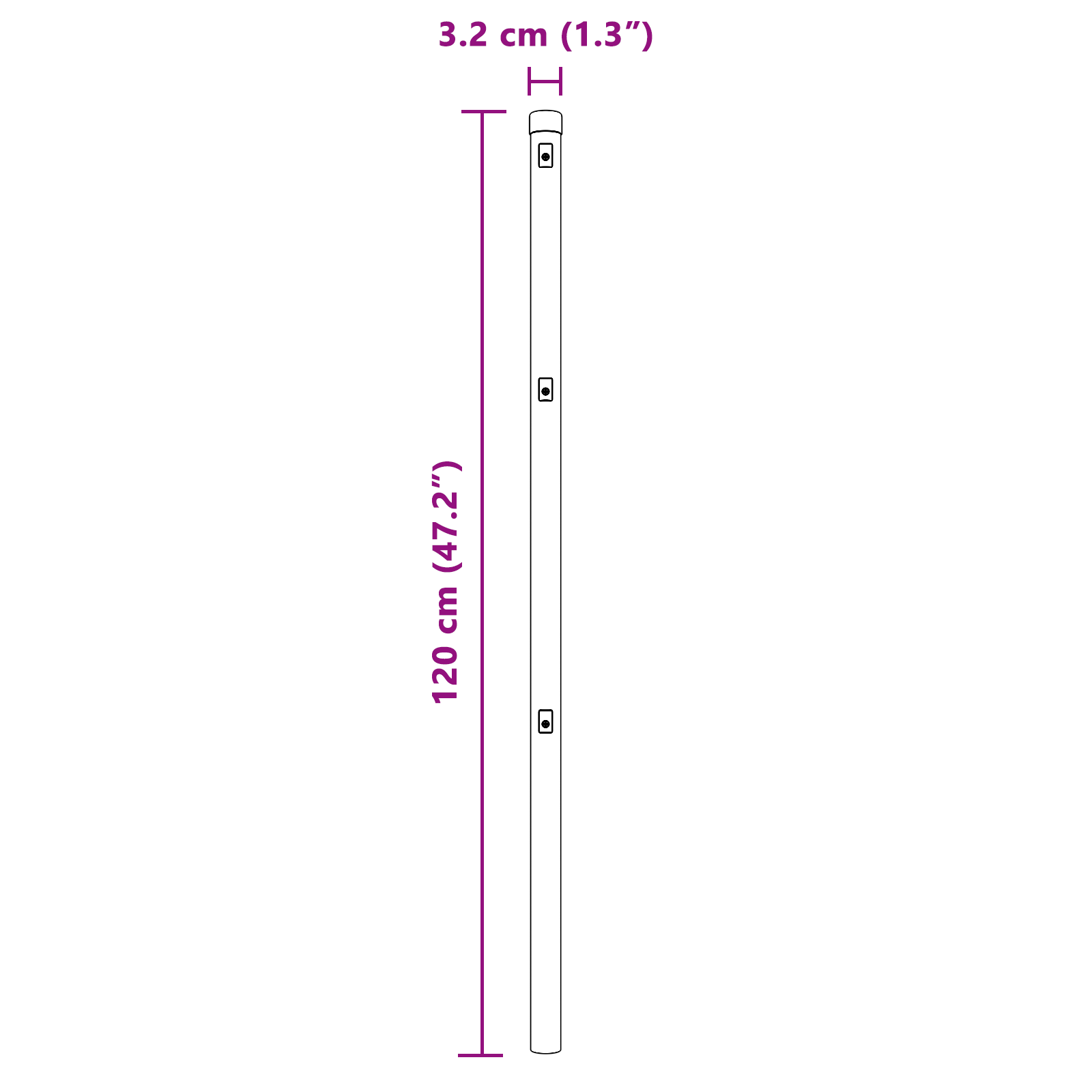 Stâlpi de gard. 26 buc., Ø32 mm, 120 cm, oțel zincat GartenMobel Dekor