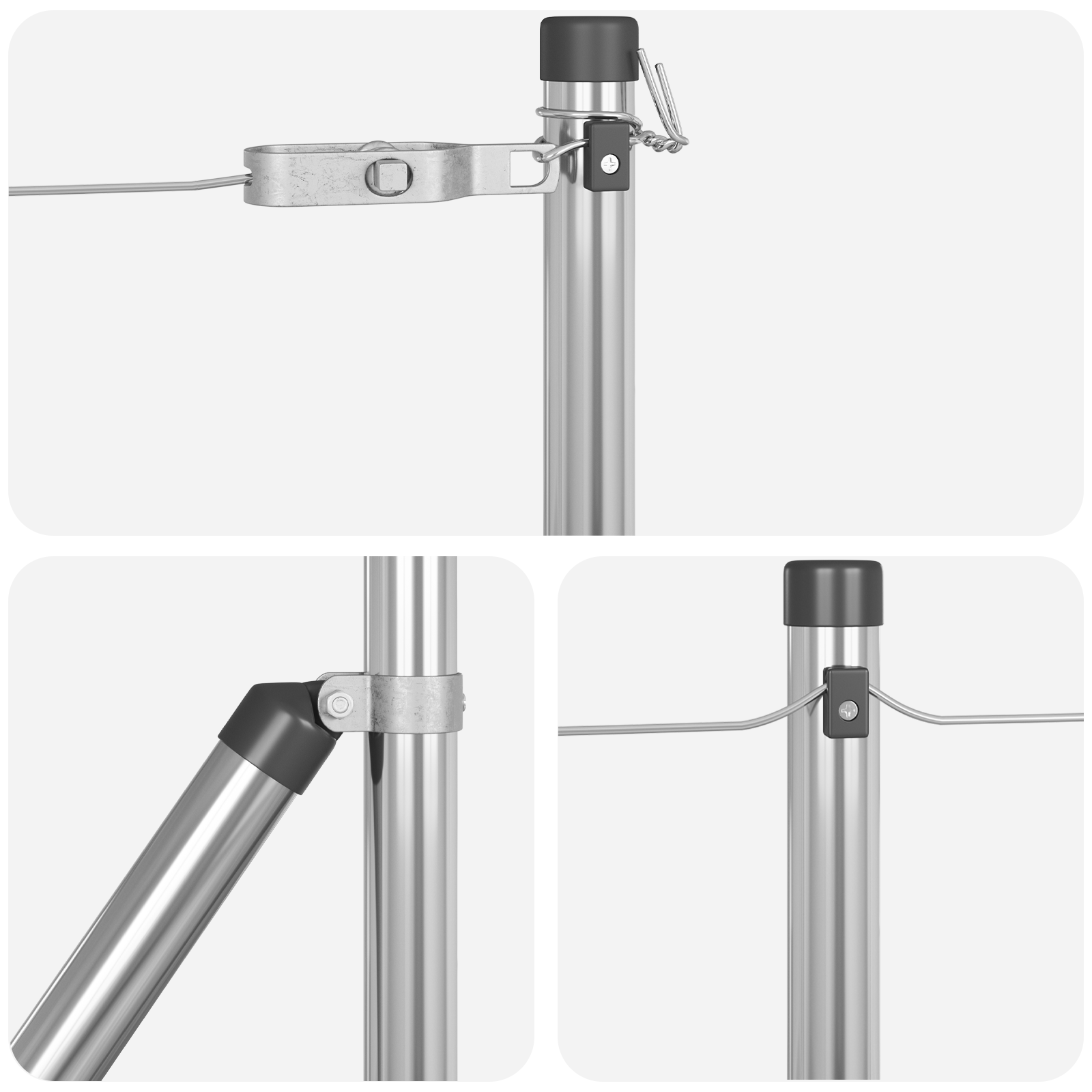 Stâlpi de gard. 26 buc., Ø32 mm, 120 cm, oțel zincat GartenMobel Dekor