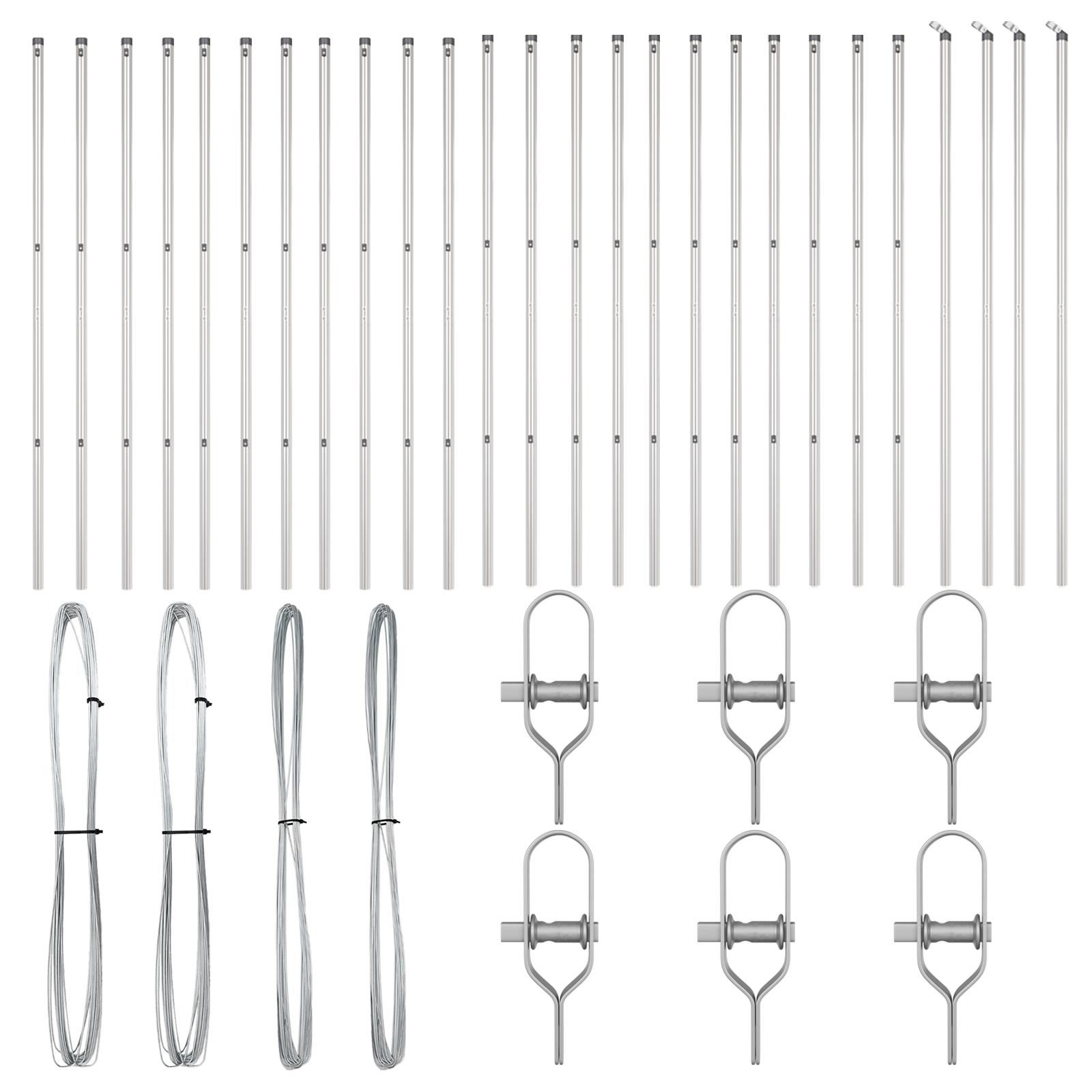 Stâlpi de gard. 26 buc., Ø32 mm, 150 cm, oțel zincat GartenMobel Dekor