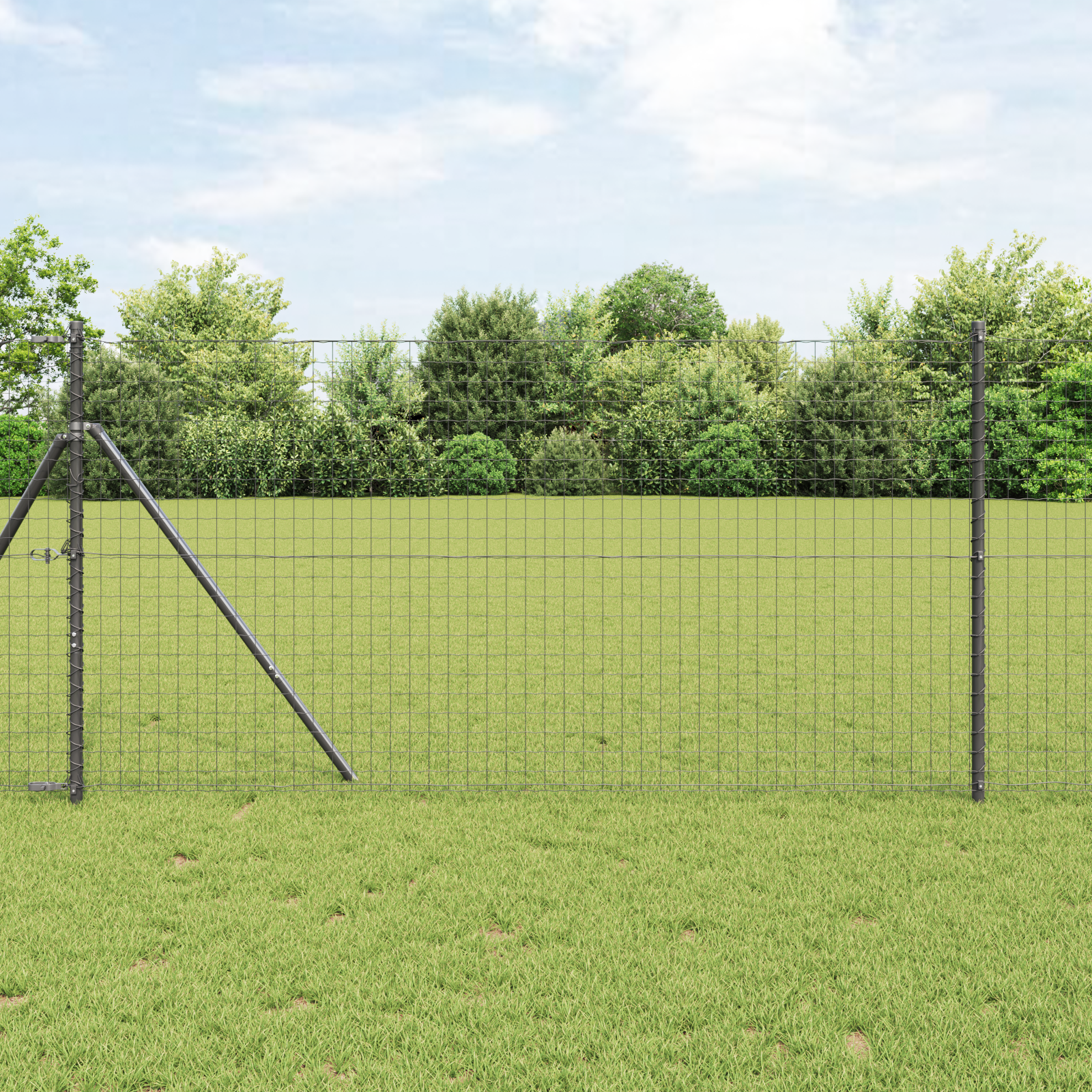 Stâlpi de gard, 26 buc., gri, Ø32 mm, 190 cm, oțel zincat GartenMobel Dekor