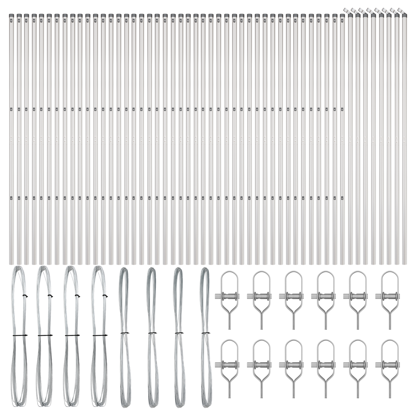 Stâlpi de gard. 52 buc., Ø32 mm, 170 cm, oțel zincat GartenMobel Dekor