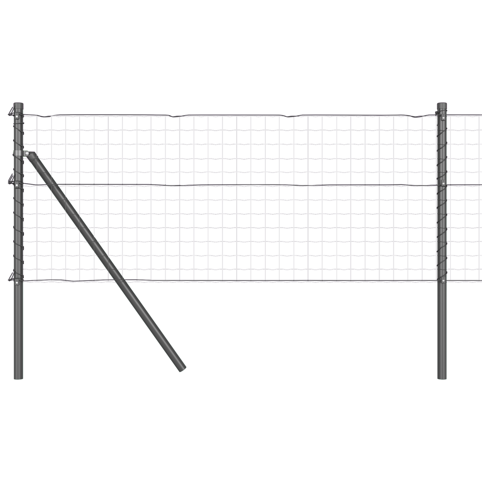 Stâlpi de gard, 52 buc., gri, Ø32 mm, 120 cm, oțel zincat GartenMobel Dekor