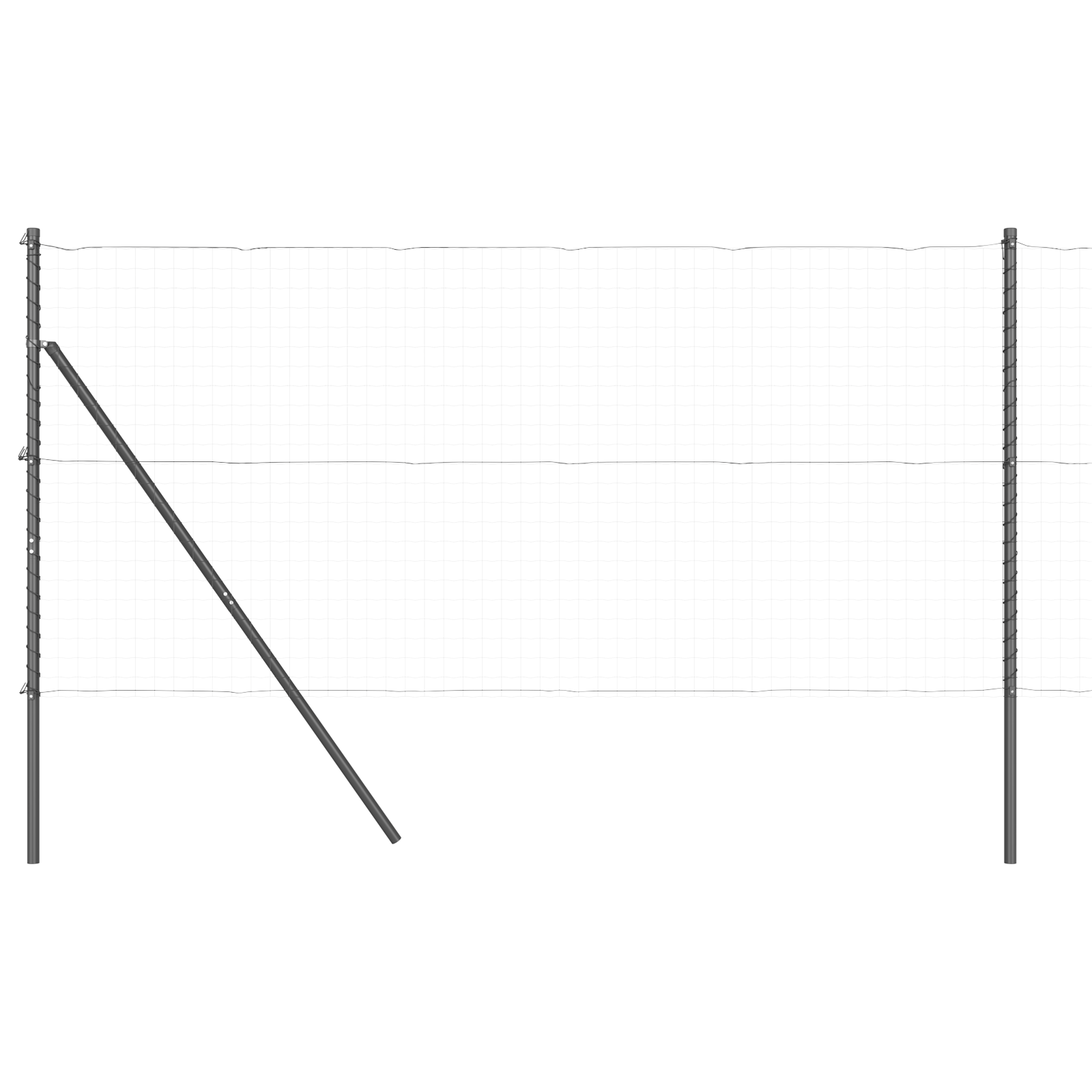 Stâlpi de gard, 52 buc., gri, Ø32 mm, 170 cm, oțel zincat GartenMobel Dekor