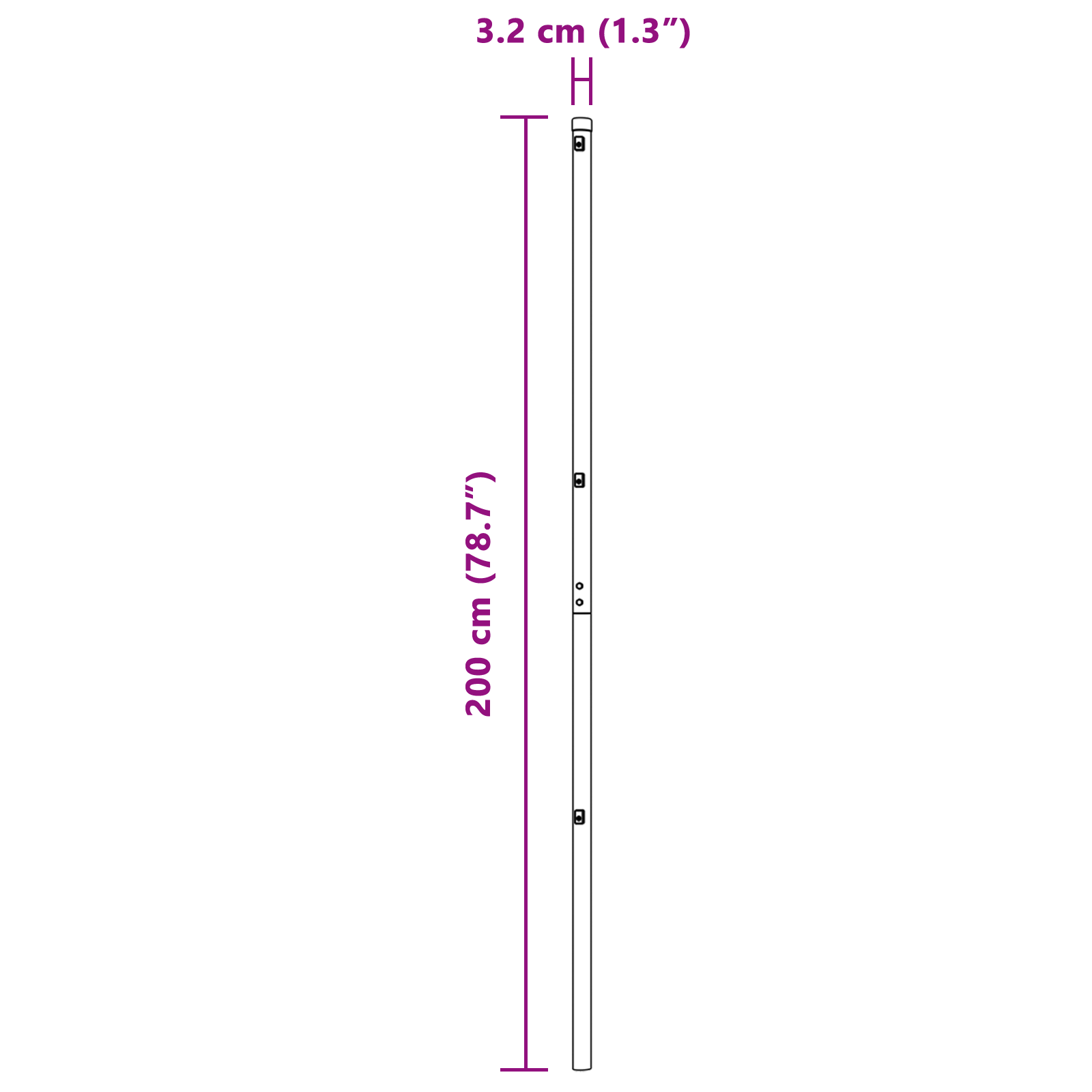 Stâlpi de gard, 52 buc., gri, Ø32 mm, 200 cm, oțel zincat GartenMobel Dekor