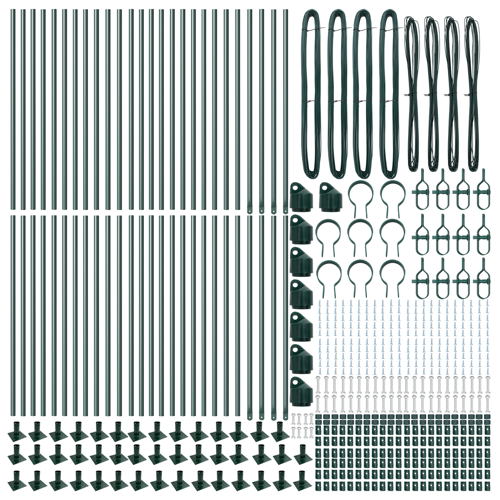 Stâlpi de gard cu plăci de bază 52 buc Ø32mm 110cm Oțel galvanizat GartenMobel Dekor