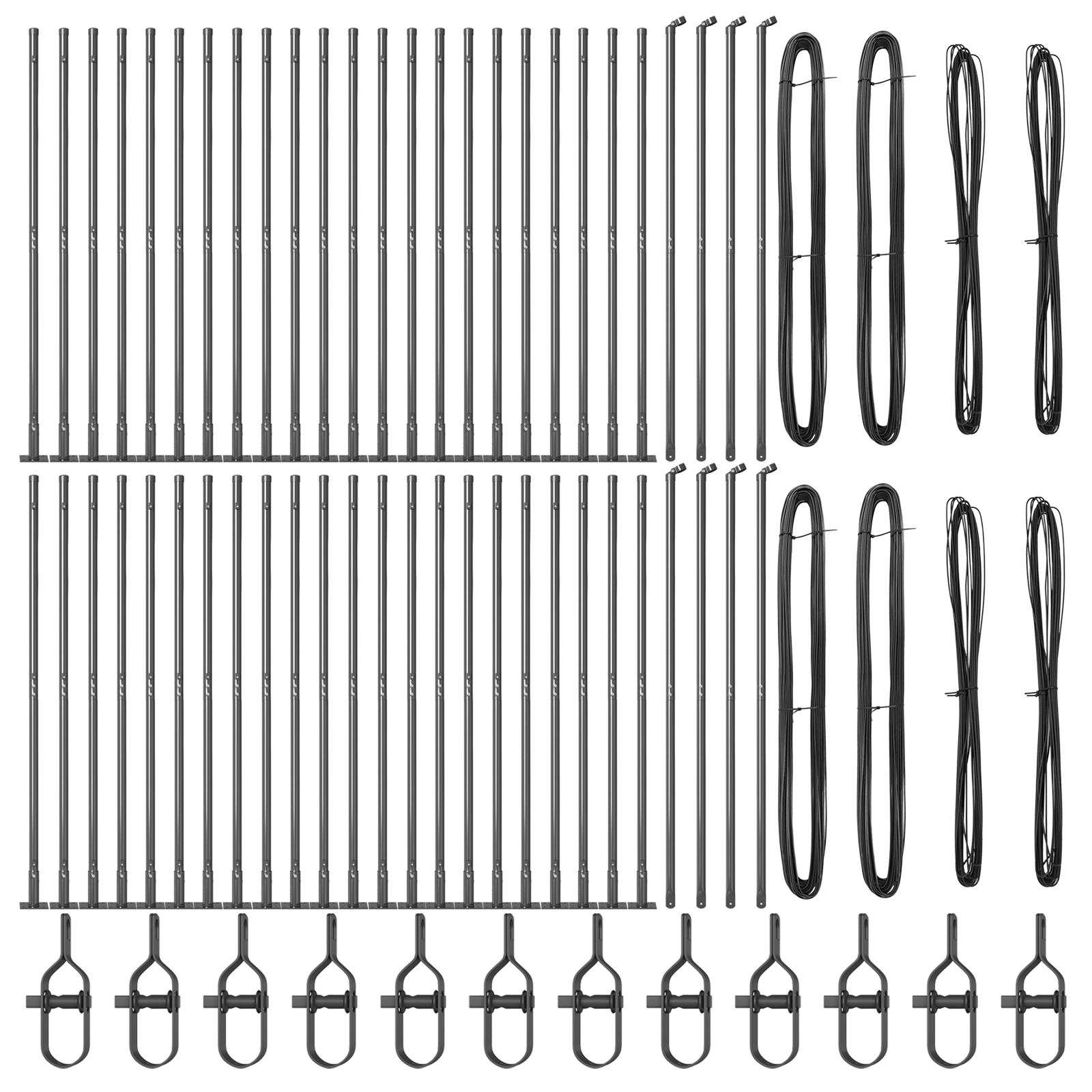 Stâlpi de gard cu plăci de bază 52 buc Ø32mm 68,5cm Oțel zincat GartenMobel Dekor