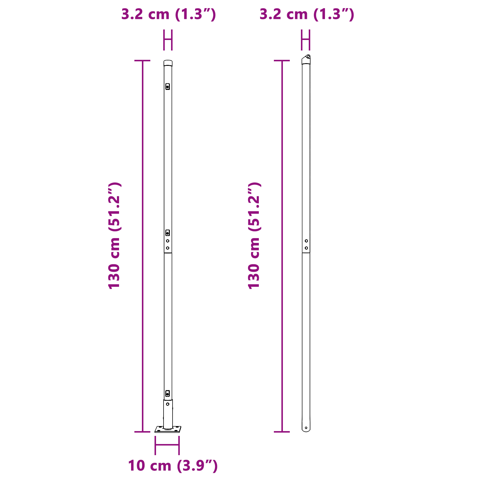 Stâlpi de gard cu plăci de bază 52 buc Ø32mm 68,5cm Oțel zincat GartenMobel Dekor