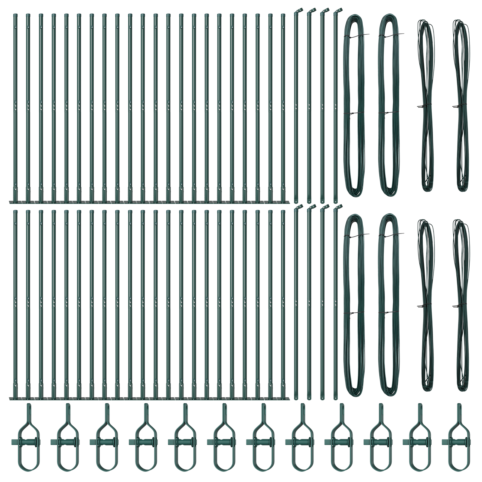 Stâlpi de gard cu plăci de bază 52 pcs Ø32mm 78,5cm Oțel galvanizat GartenMobel Dekor