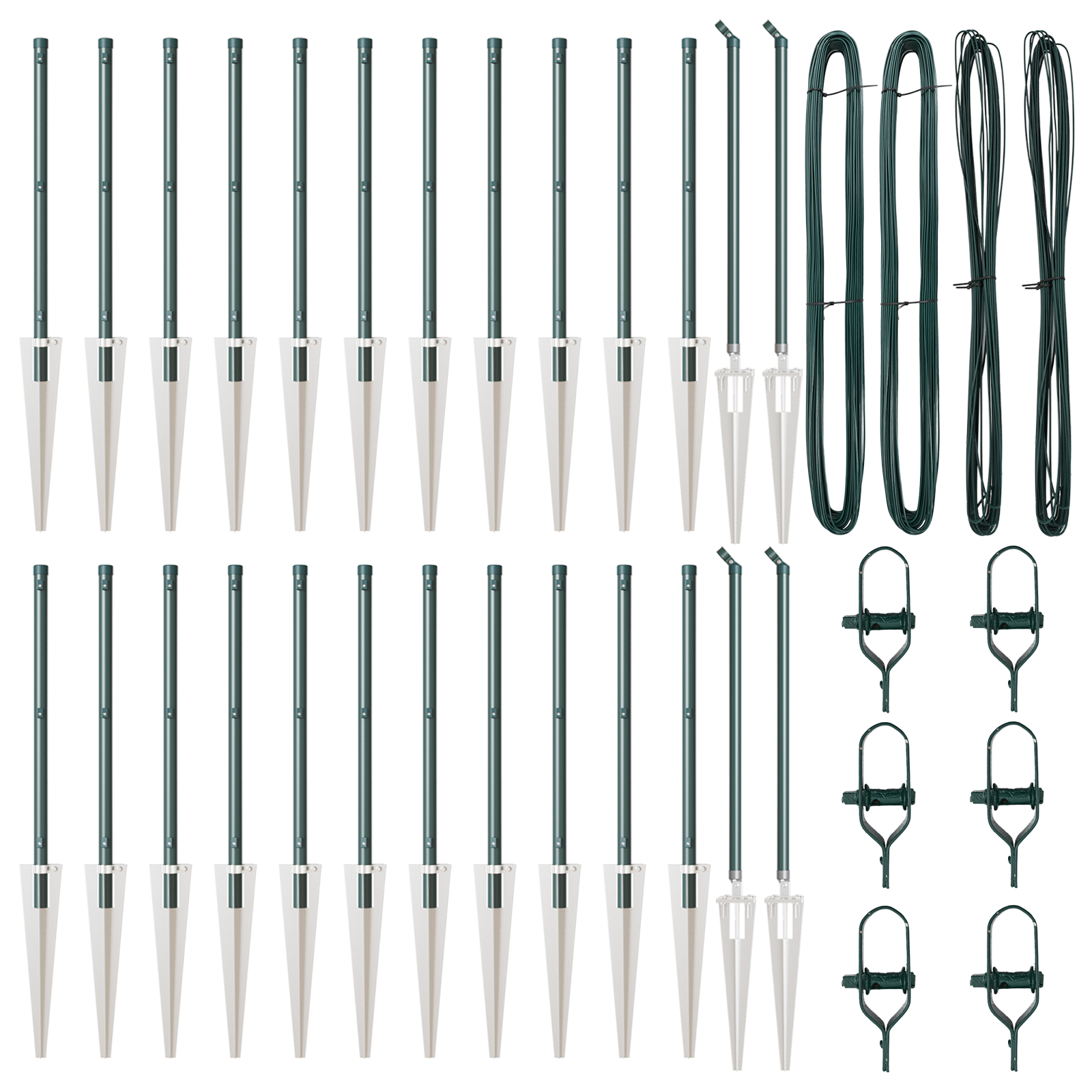 Stâlpi de gard cu vârf, 26 buc., Ø32 mm, 100 cm. oțel zincat GartenMobel Dekor