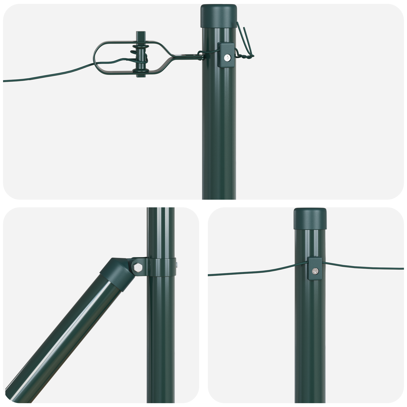 Stâlpi de gard cu vârf, 26 buc., Ø32 mm, 120 cm. oțel zincat GartenMobel Dekor