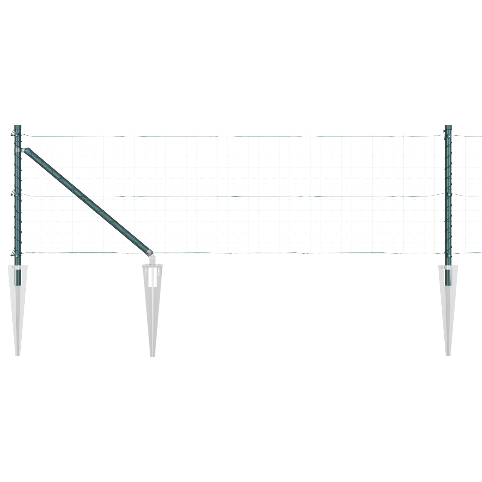 Stâlpi de gard cu vârf, 26 buc., Ø32 mm, 120 cm. oțel zincat GartenMobel Dekor