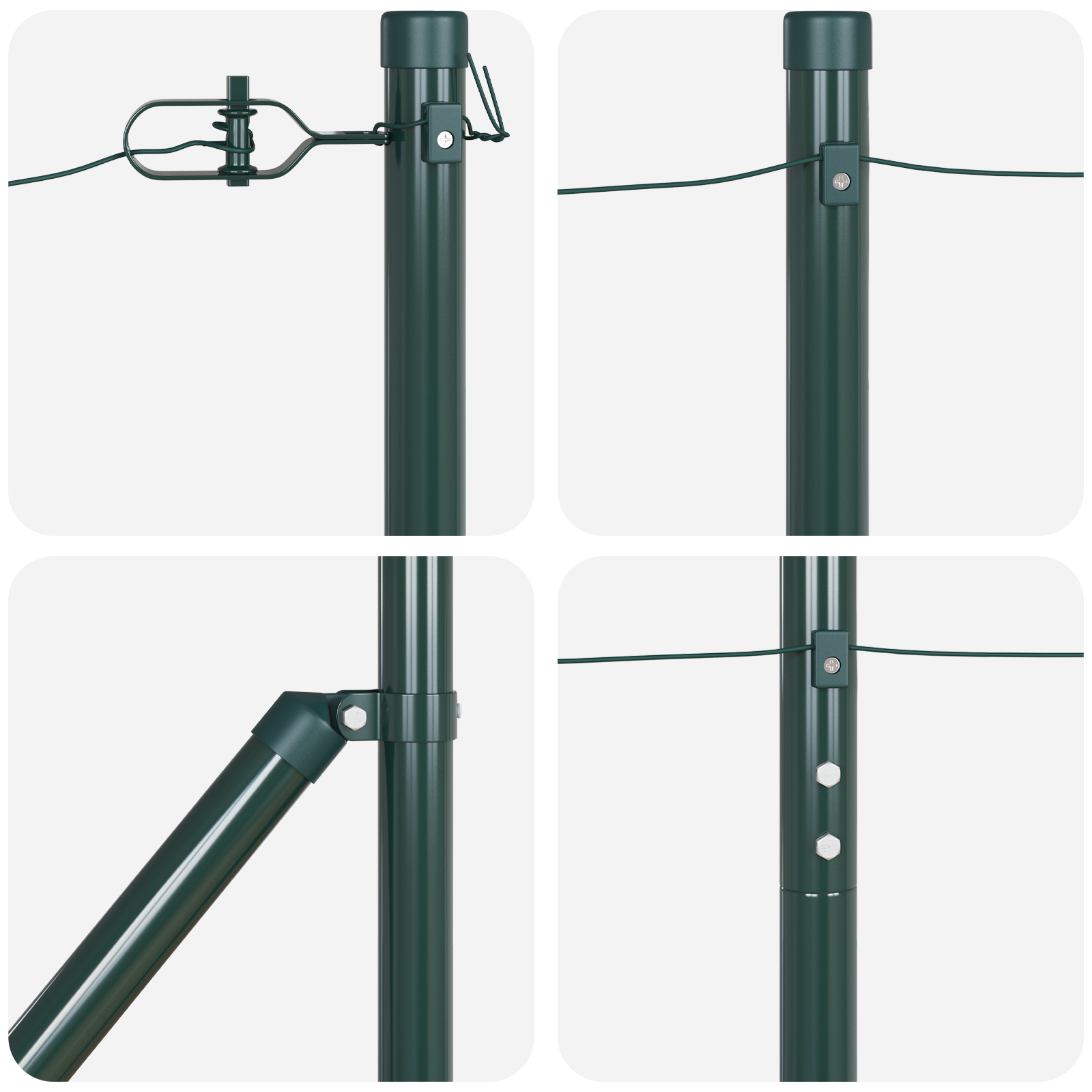 Stâlpi de gard cu vârf, 26 buc., Ø32 mm, 140 cm. oțel zincat GartenMobel Dekor