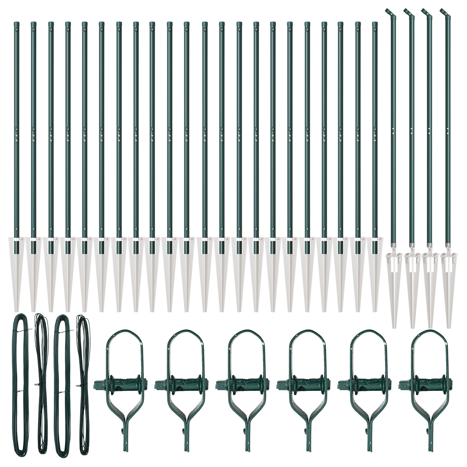 Stâlpi de gard cu vârf, 26 buc., Ø32 mm, 140 cm. oțel zincat GartenMobel Dekor