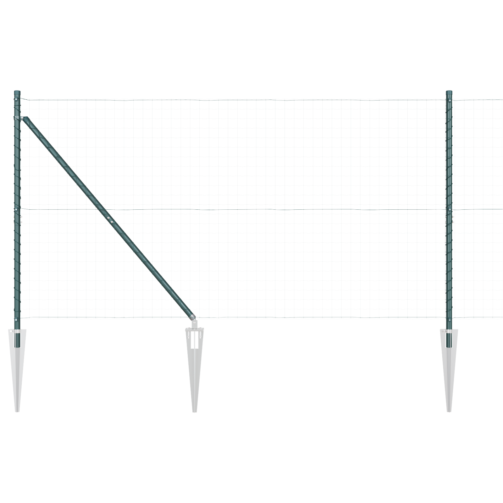 Stâlpi de gard cu vârf, 26 buc., Ø32 mm, 140 cm. oțel zincat GartenMobel Dekor