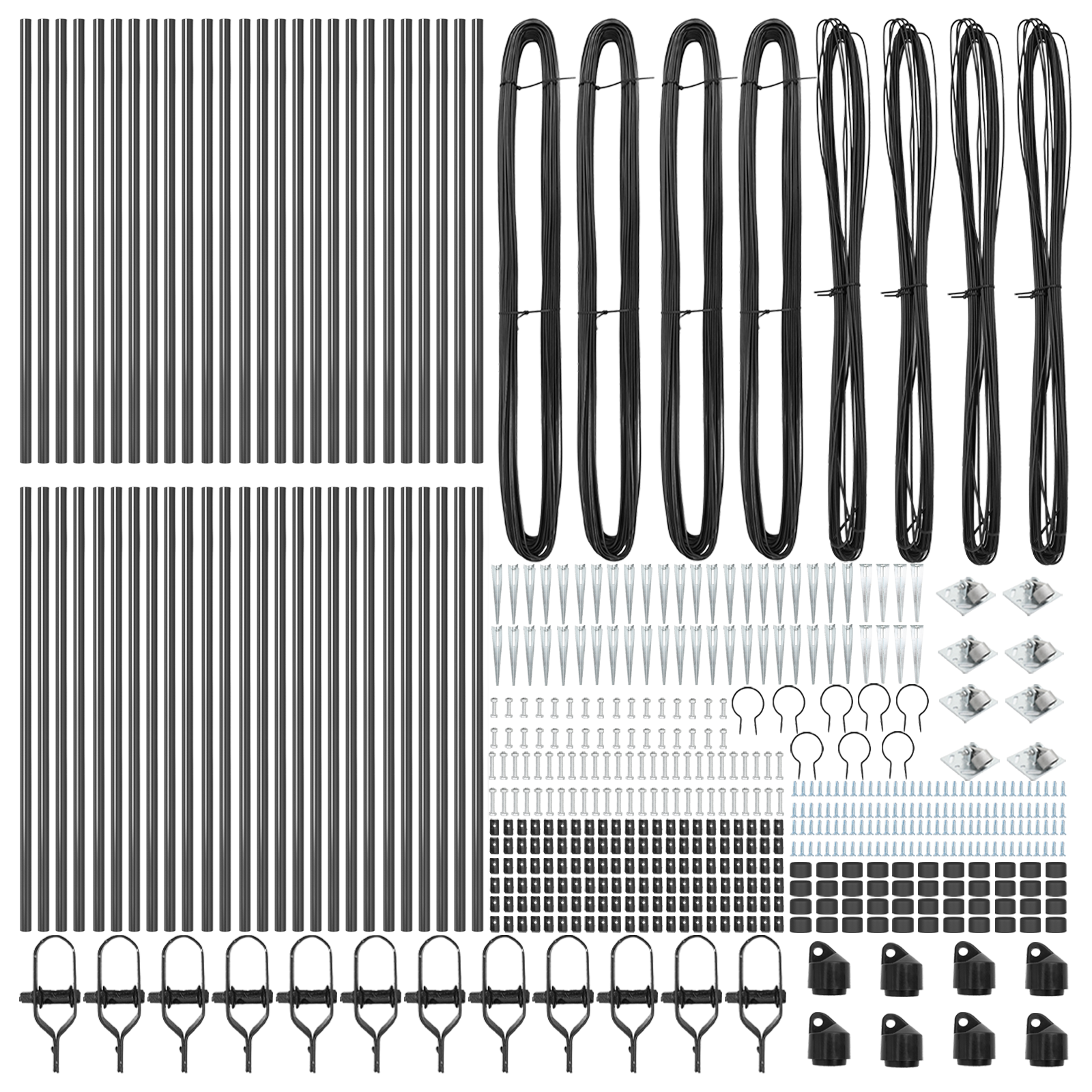 Stâlpi de gard cu vârf, 52 buc., Ø32 mm, 120 cm. oțel zincat GartenMobel Dekor