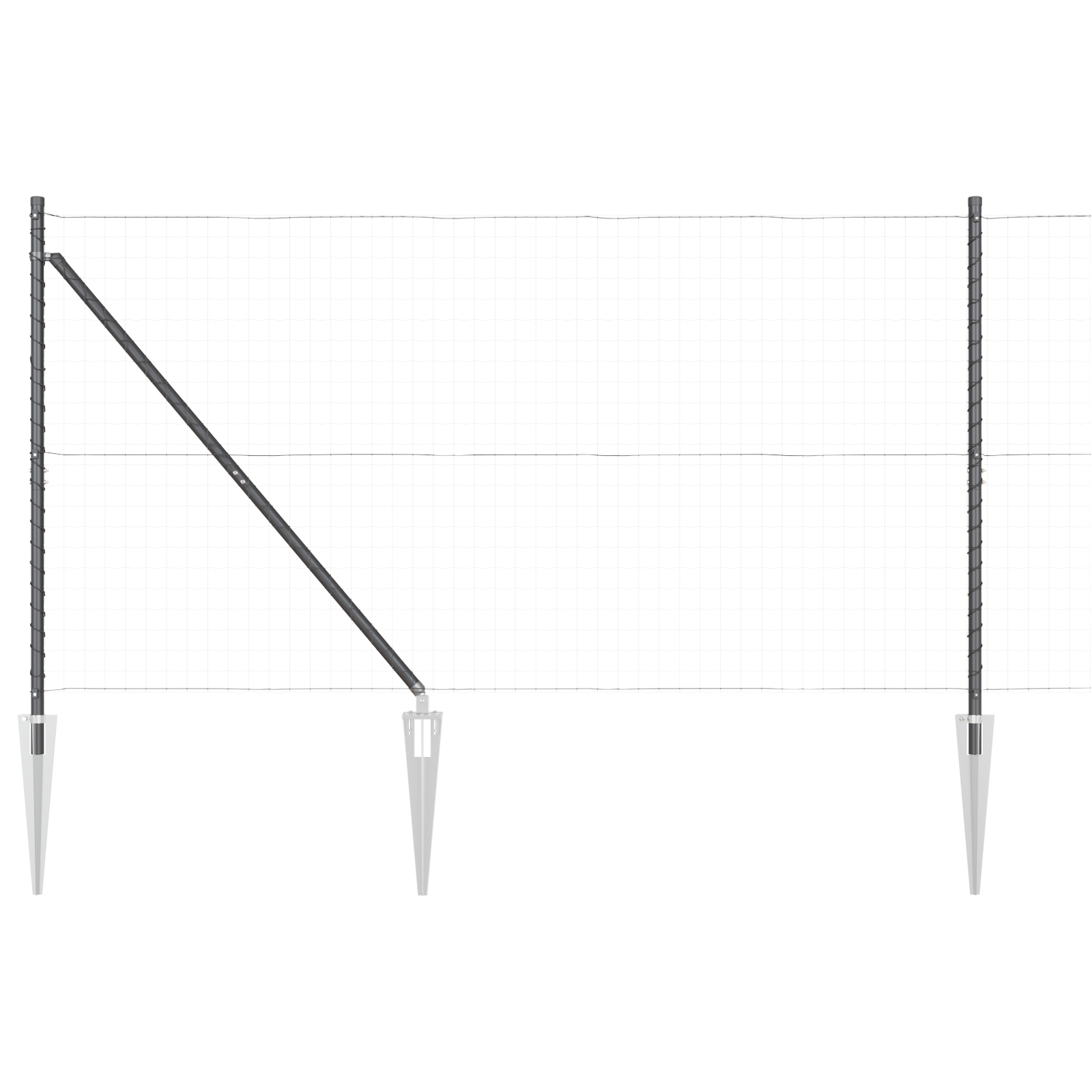 Stâlpi de gard cu vârf, 52 buc., Ø32 mm, 140 cm. oțel zincat GartenMobel Dekor