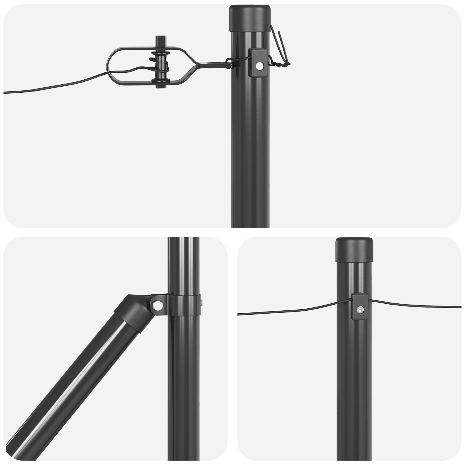 Stâlpi de gard cu vârf, 52 buc., Ø32 mm, 80 cm. oțel zincat GartenMobel Dekor