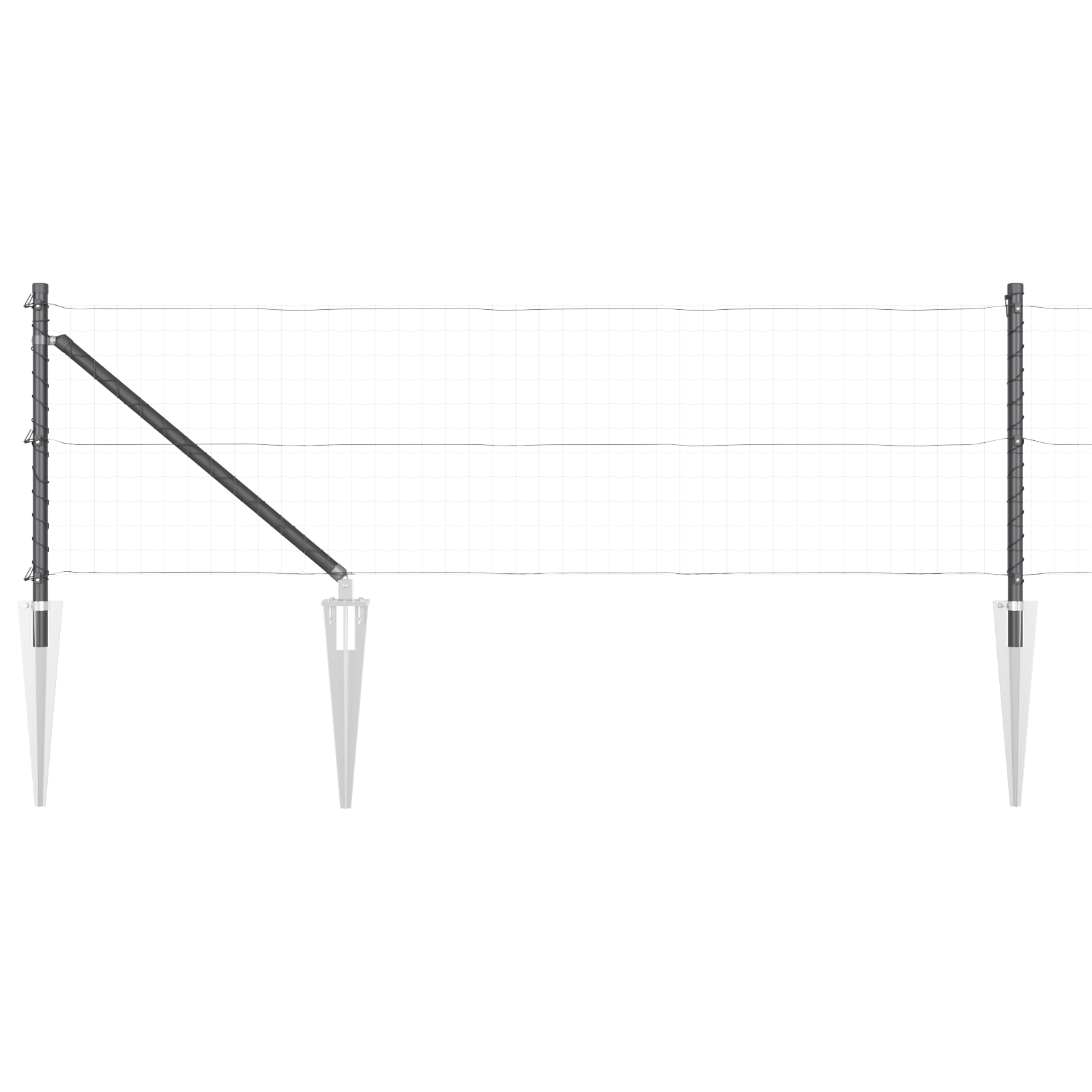 Stâlpi de gard cu vârf, 52 buc., Ø32 mm, 80 cm. oțel zincat GartenMobel Dekor