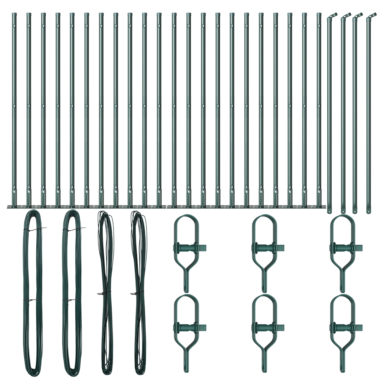 Stâlpi pentru gard cu plăci de bază 26 buc Ø32mm 90cm Oțel galvanizat GartenMobel Dekor