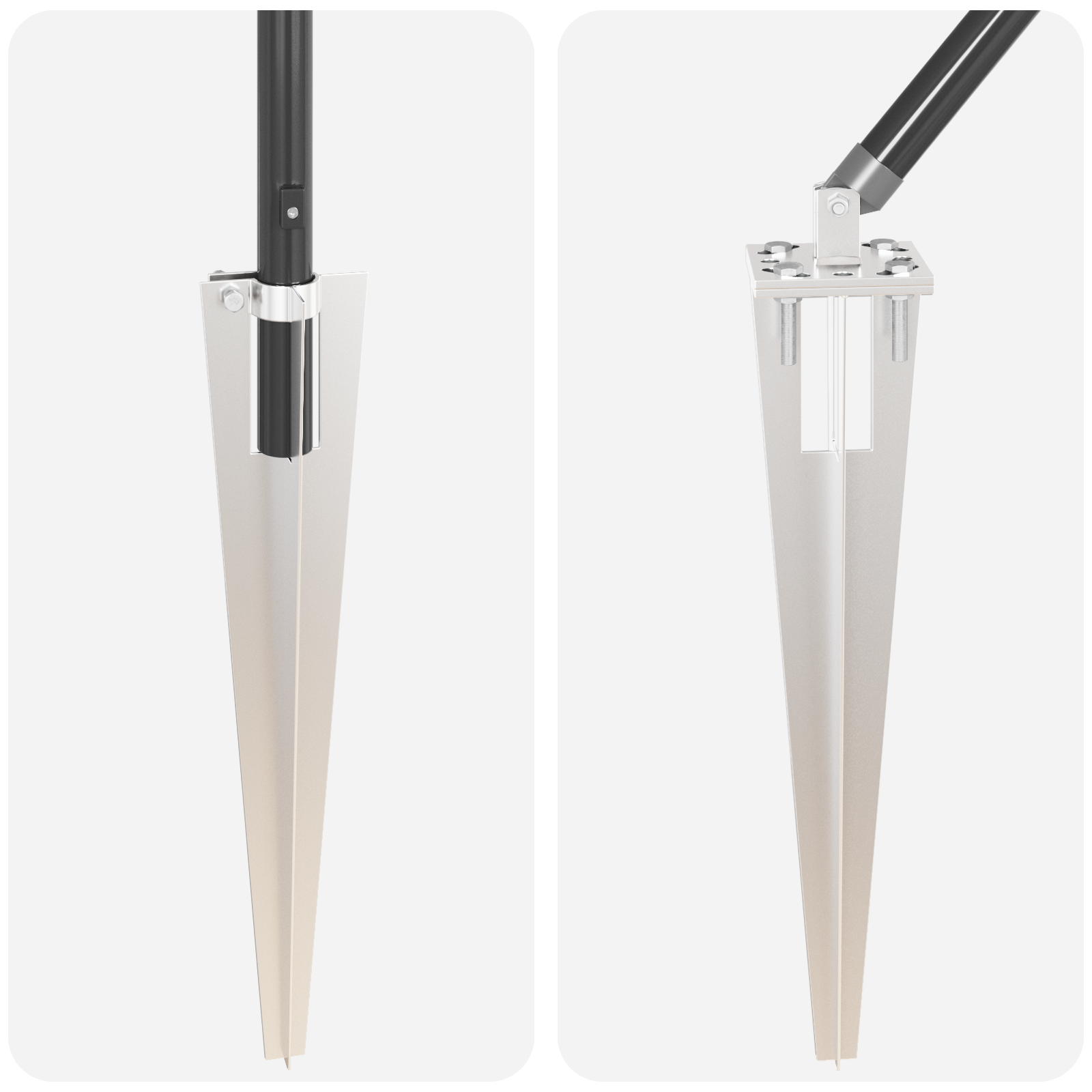 Paliere din fibră de sticlă  cu vârf 26 buc Ø32 mm 60 cm Oțel galvanizat GartenMobel Dekor