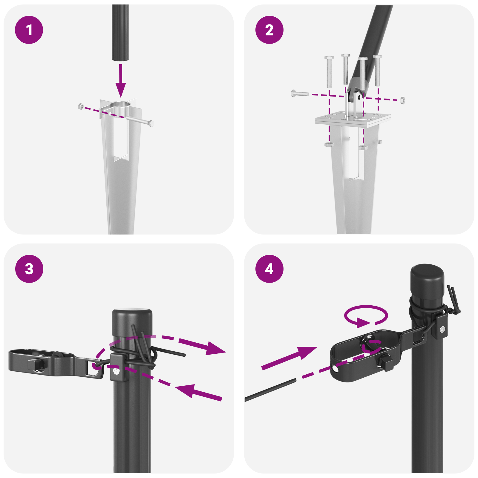Paliere din fibră de sticlă  cu vârf 26 buc Ø32 mm 60 cm Oțel galvanizat GartenMobel Dekor