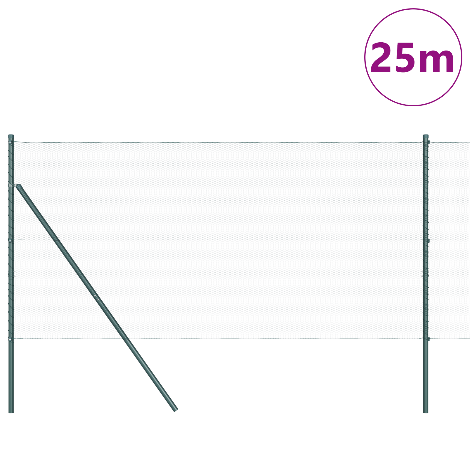 Gard Hexagonal Verde 1.4x25 m Oțel GartenMobel Dekor