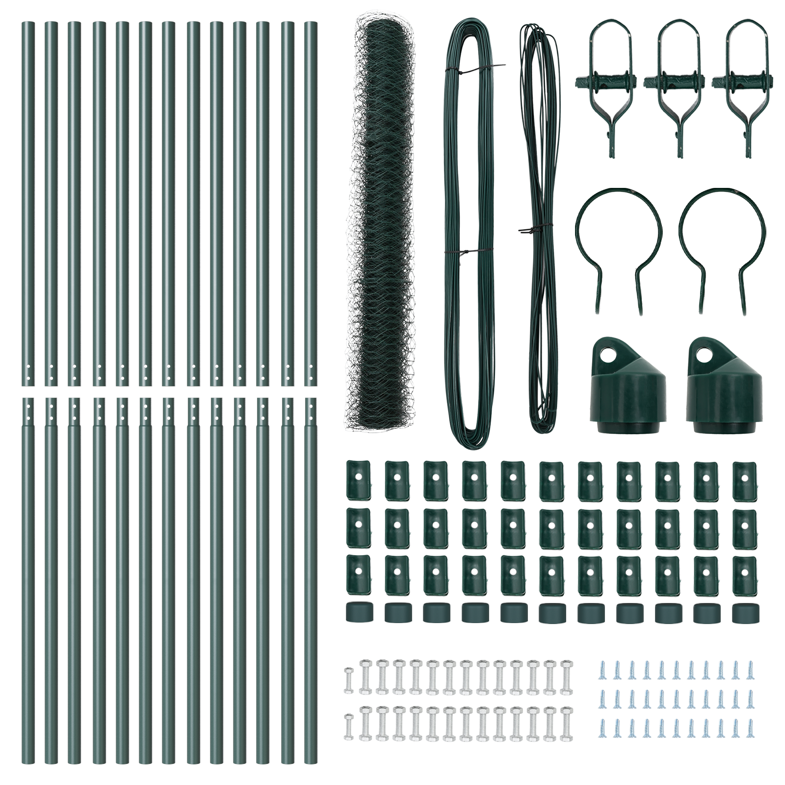 Set de Împrejmuire Set de 2 Verde Metal 25 x 1.2 m Durabil GartenMobel Dekor