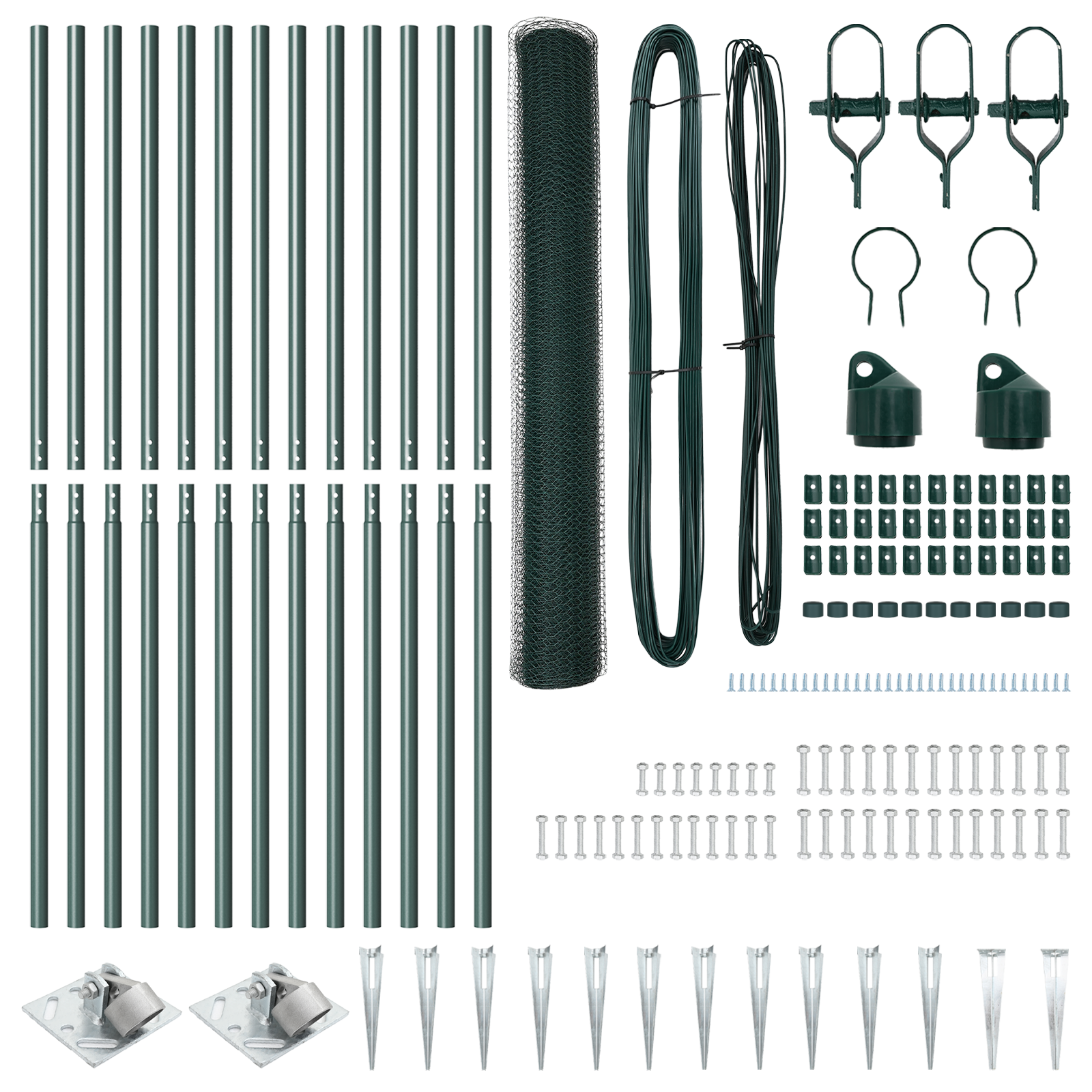 Set de Gard Set de 2 Verde Metal, Plastic 25 x 1.2 m Durabil GartenMobel Dekor