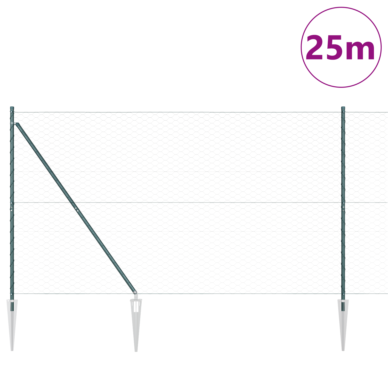 Set de împrejmuire Set de 2 Verde Metal 25 x 1,5 m Durabil GartenMobel Dekor