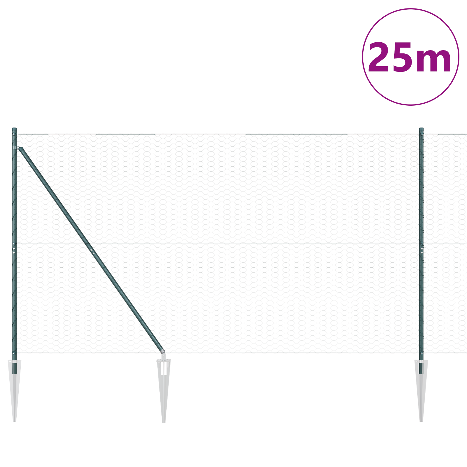 Set de îngrădire Set de 2 Verde Metal 25 x 1.5 m Rezistent GartenMobel Dekor