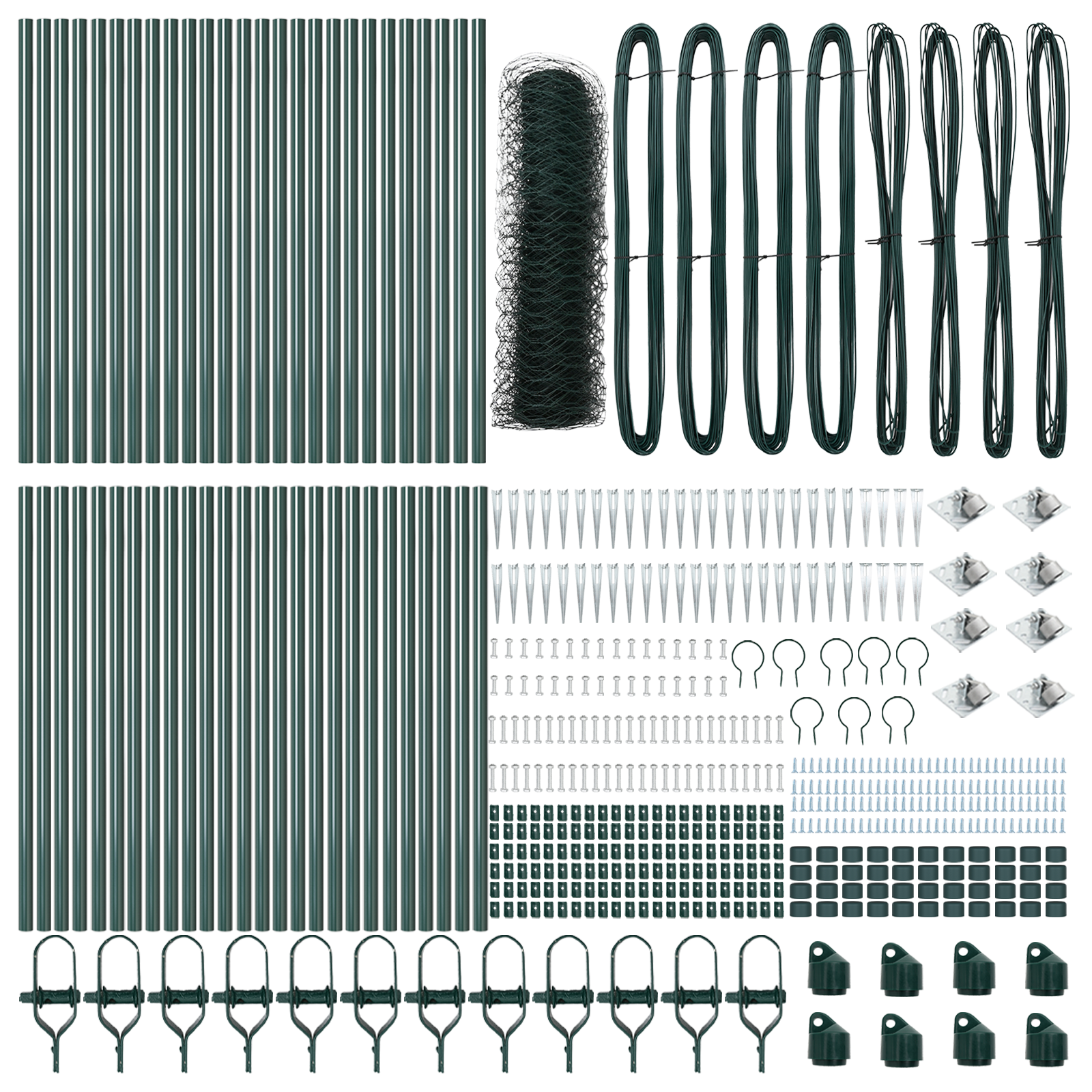 Gard Hexagonal Verde 0.5x100 m Oțel, Stâlpi de Gard cu Vârf 13 buc Ø32 mm 80 cm Oțel Galvanizat GartenMobel Dekor