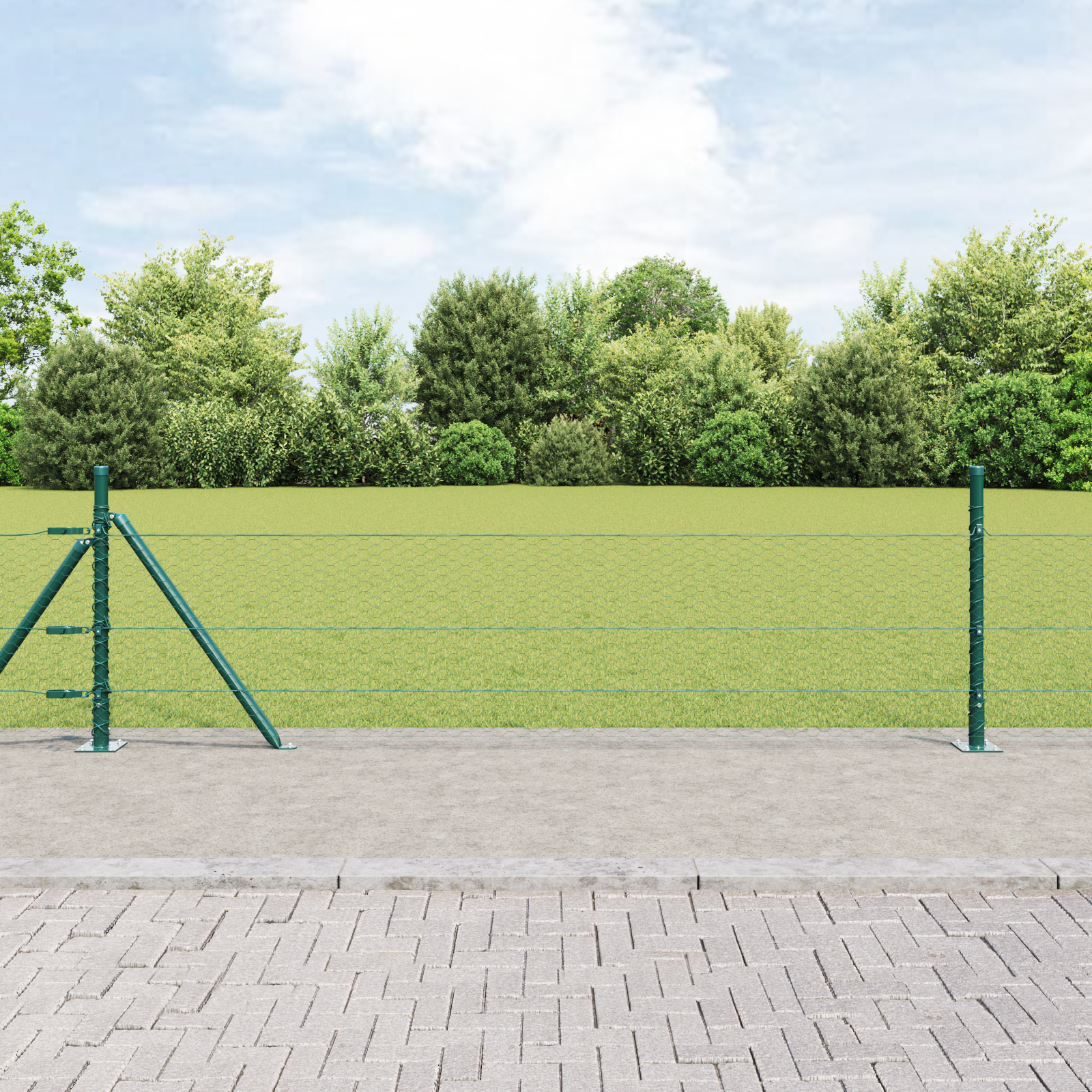 Gard Hexagonal Verde 0.4x100 m Oțel GartenMobel Dekor