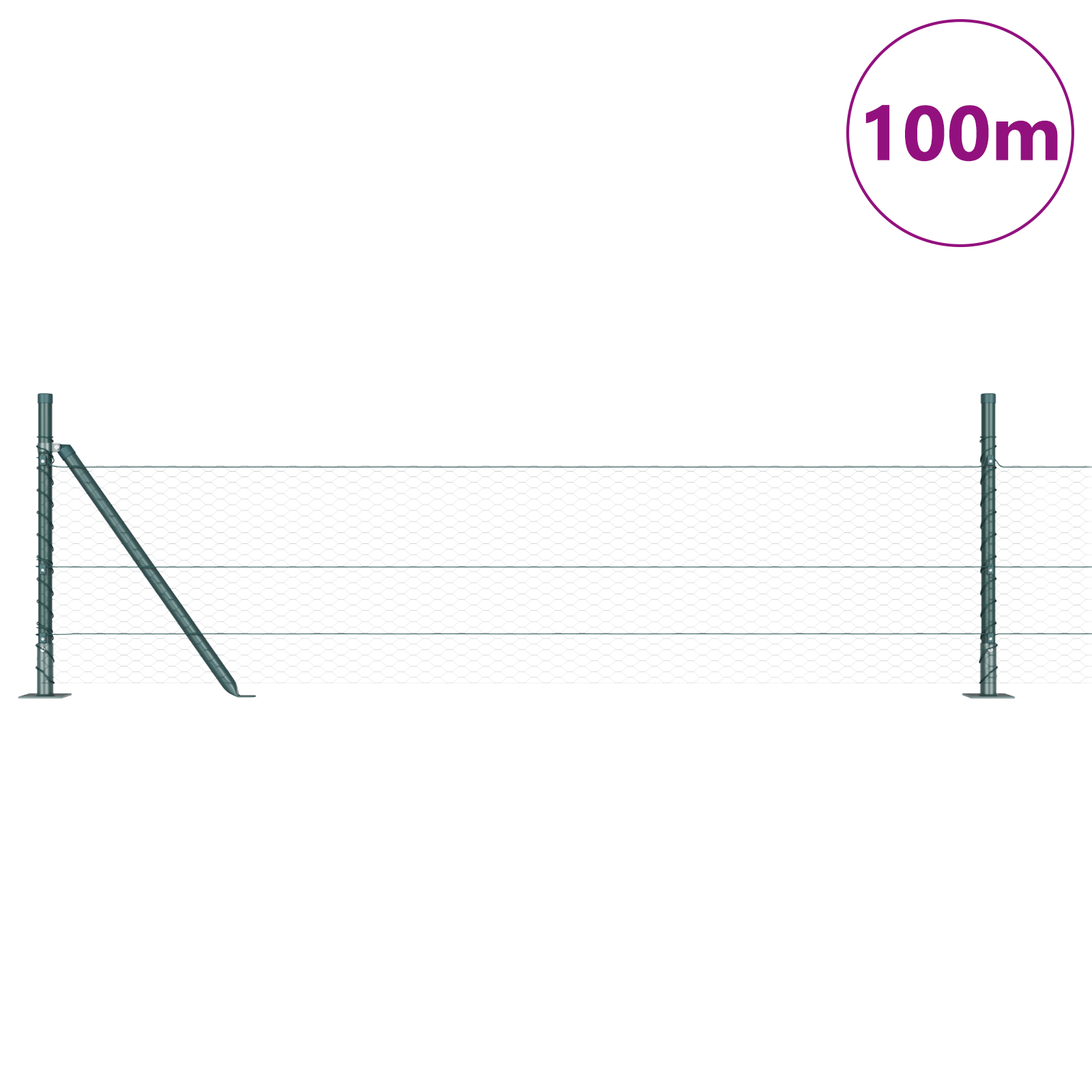Gard Hexagonal Verde 0.4x100 m Oțel GartenMobel Dekor