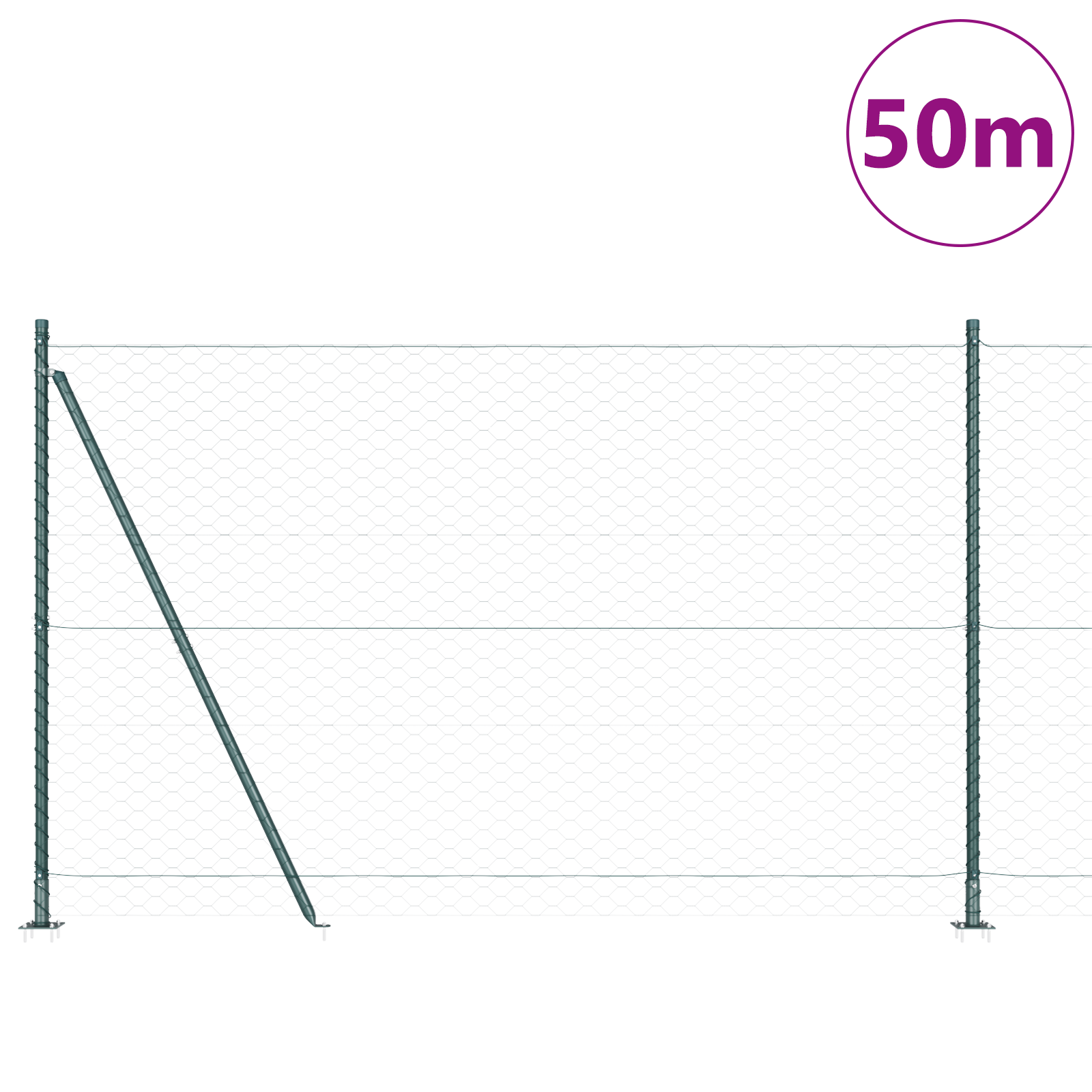 Gard Hexagonal Verde 1.4x50 m Oțel GartenMobel Dekor