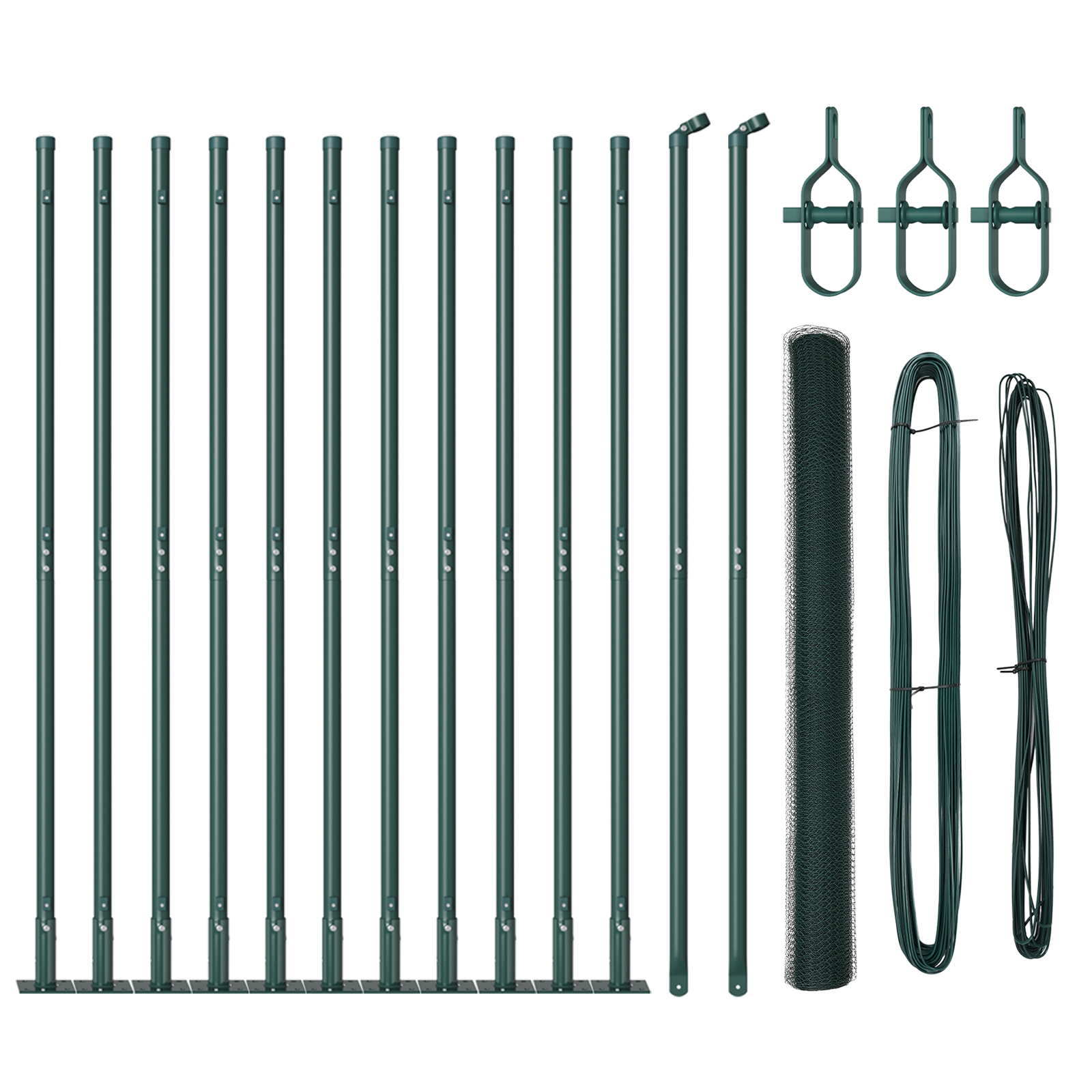 Set Gard 2 bucăți Verde Metal, PVC 25 x 1,5 m Rezistent GartenMobel Dekor