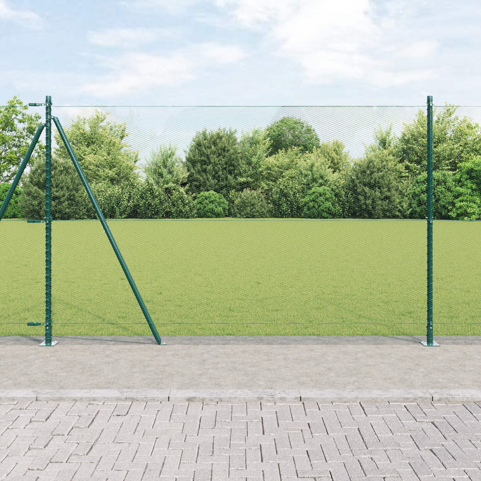 Set Gard 2 bucăți Verde Metal, PVC 25 x 1,5 m Rezistent GartenMobel Dekor