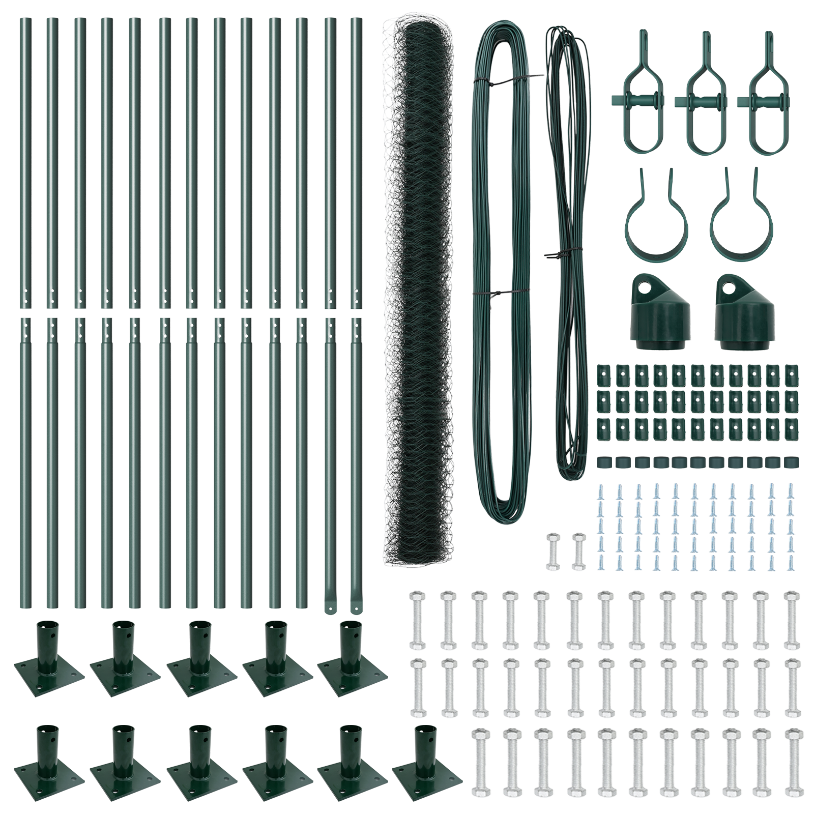 Set de Împrejmuire Set de 2 Verde Oțel Vopsit Electrostatic GartenMobel Dekor