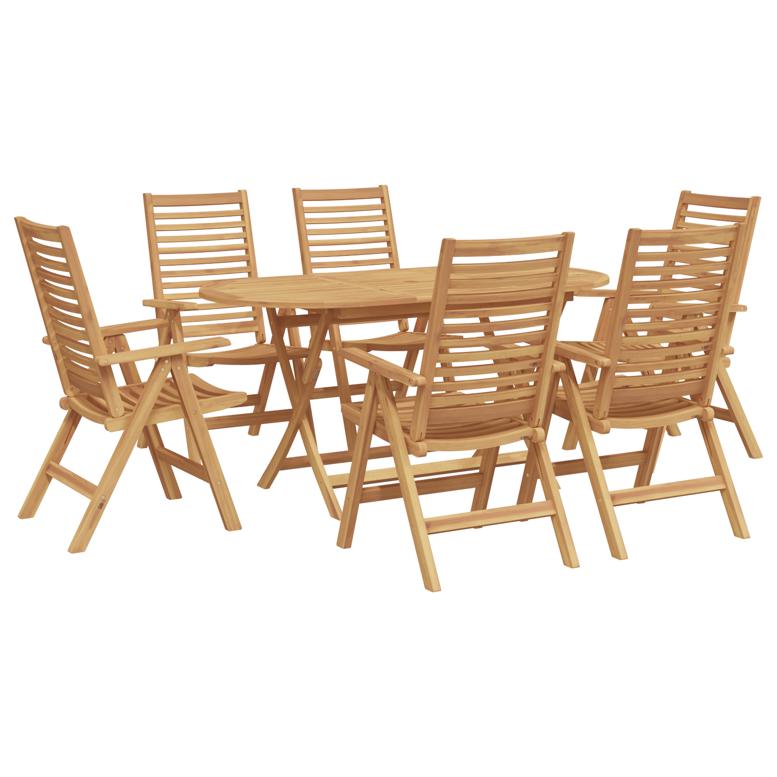 Set de dining pliabil 7 piese lemn solid tec , Scaune grădină  2 buc lemn solid tec GartenMobel Dekor