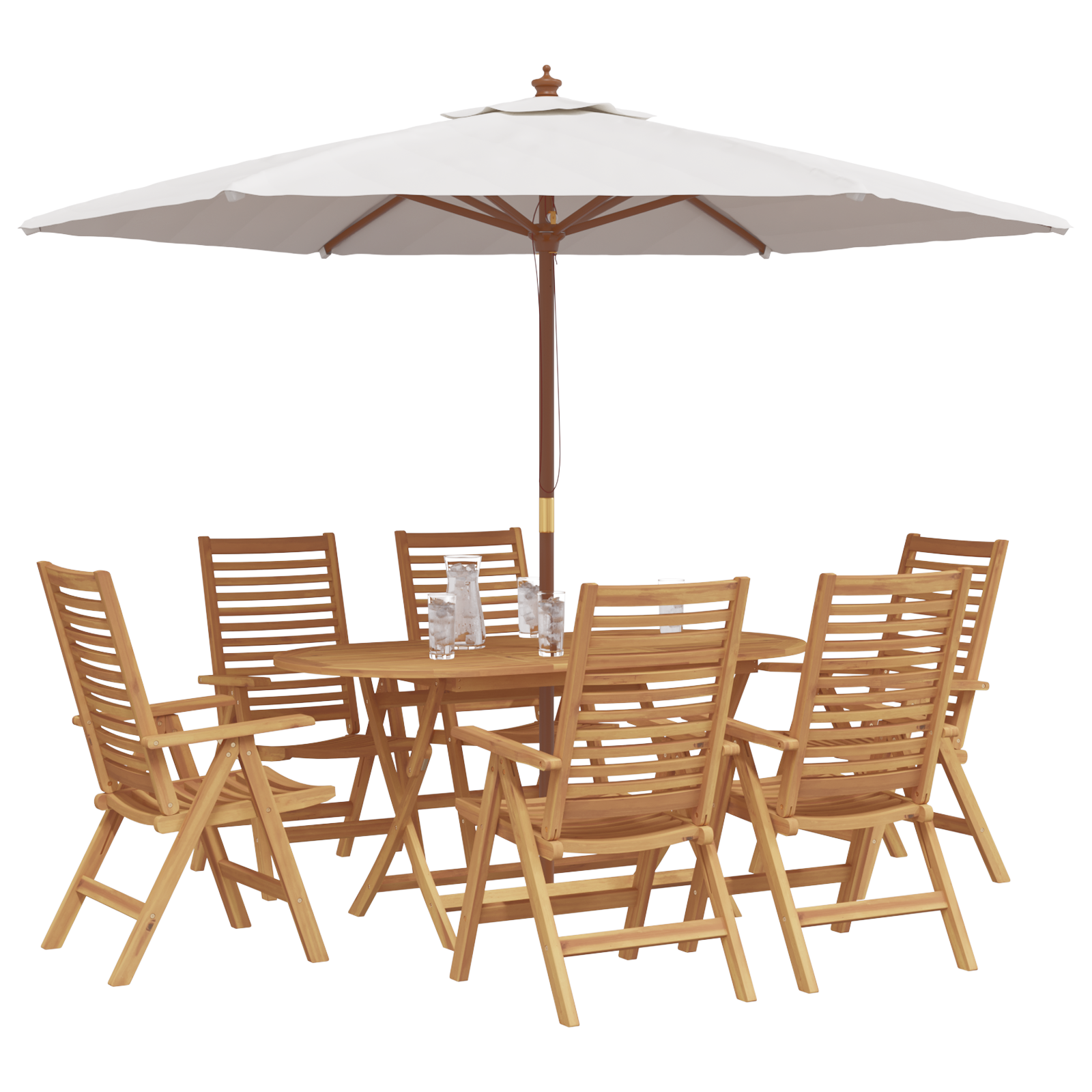 Set de dining pliabil 7 piese lemn solid tec , Scaune grădină  2 buc lemn solid tec GartenMobel Dekor