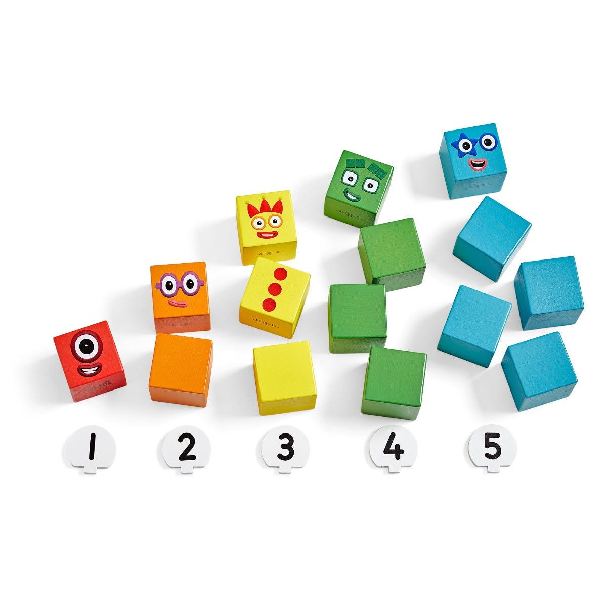 Cuburi din lemn Numberblocks - De la 1 la 5 PlayLearn Toys