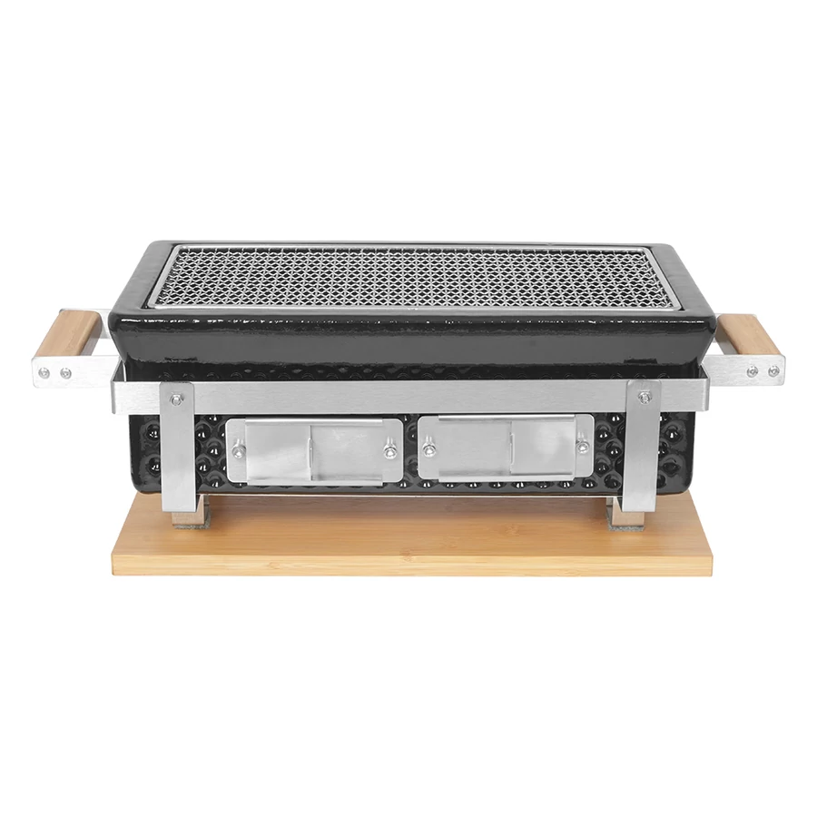 Grătar Hibachi dreptunghiular negru 39*22 cm Handy KitchenServ