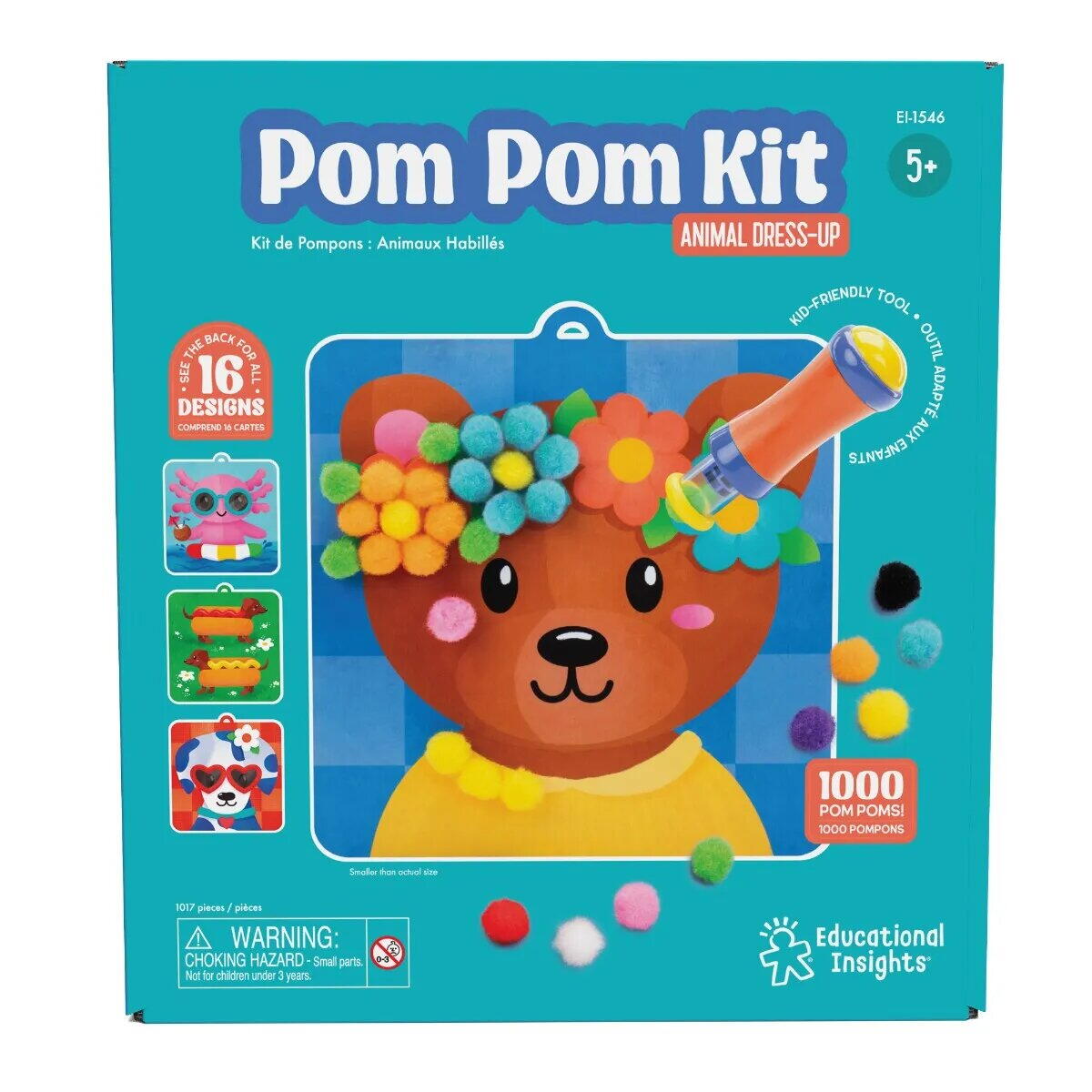 Set creativ cu pompoane - Imbraca animalutele PlayLearn Toys