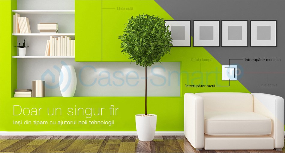 Panou intrerupator simplu cu touch Livolo din sticla SmartElectro IntelligentHouse