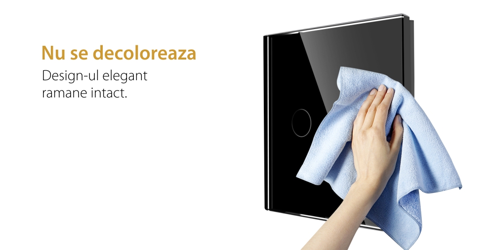 Intrerupator Dublu Cap Scara cu Touch din Sticla LUXION, RF433 SmartElectro IntelligentHouse