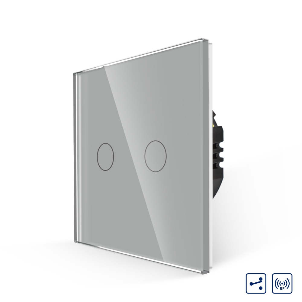 Intrerupator Dublu Cap Scara cu Touch din Sticla LUXION, RF433 SmartElectro IntelligentHouse