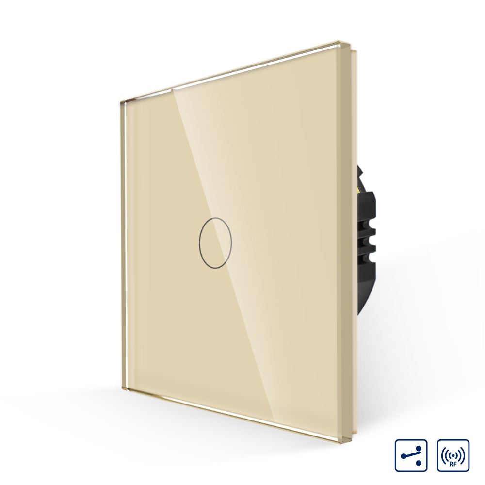 Intrerupator Simplu Cap Scara / Cruce RF433 cu Touch din Sticla LUXION SmartElectro IntelligentHouse