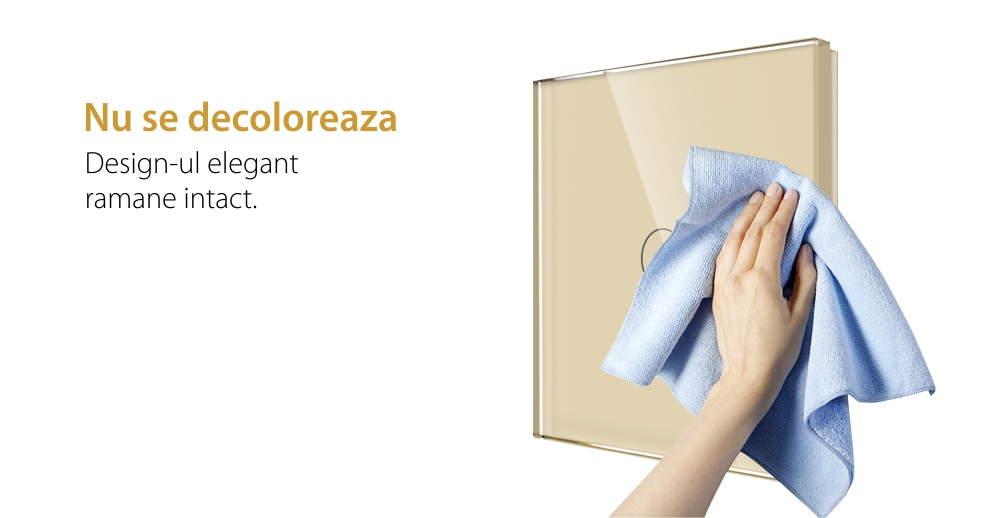 Intrerupator Simplu Cap Scara / Cruce RF433 cu Touch din Sticla LUXION SmartElectro IntelligentHouse