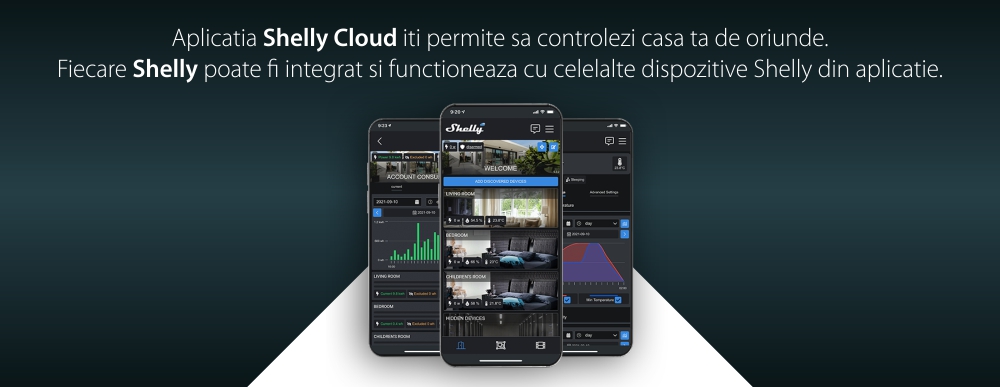 Buton inteligent Shelly Button1, Functie telecomanda, Control dispozitive, Wi-Fi 2.4 GHz SmartElectro IntelligentHouse