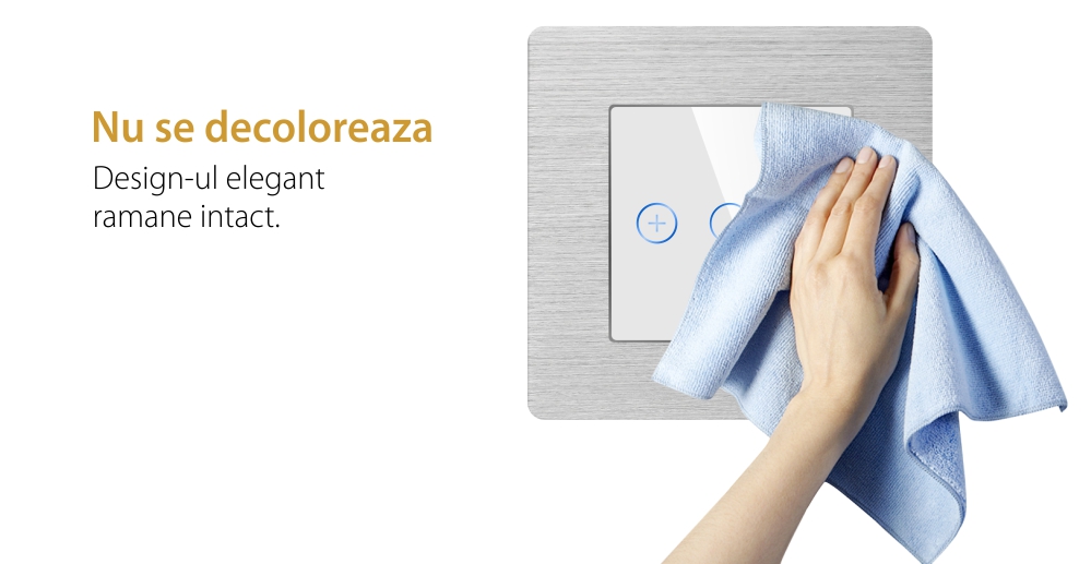 Intrerupator Simplu cu Variator cu Touch din Sticla si Rama de Aluminiu LUXION, protocol Zigbee SmartElectro IntelligentHouse